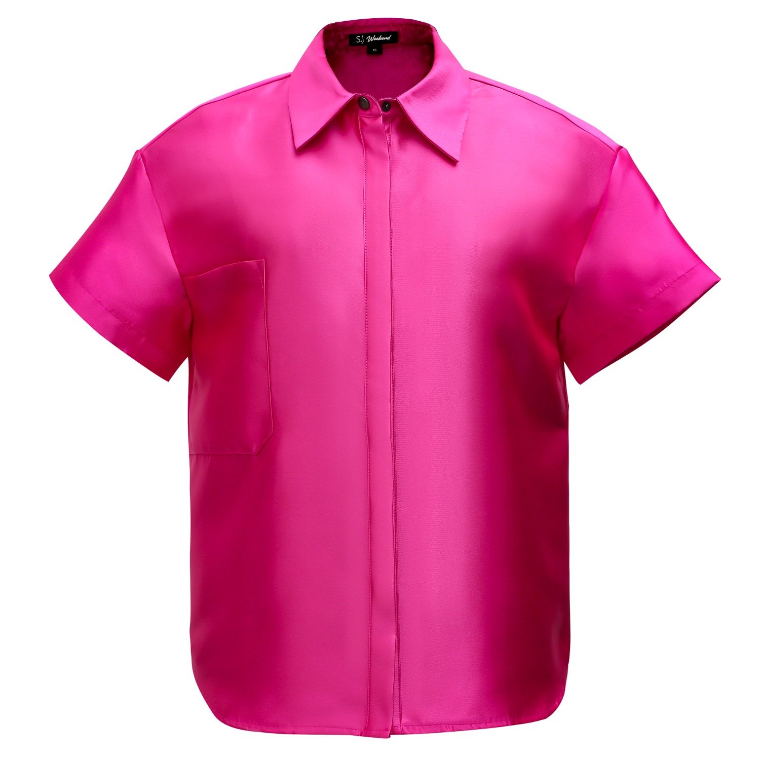 Short Sleeve Shirt In Taffeta - Pink | Smart and Joy | Wolf Short Sleeve Shirt In Taffeta - Pink | Smart and Joy | Wolf