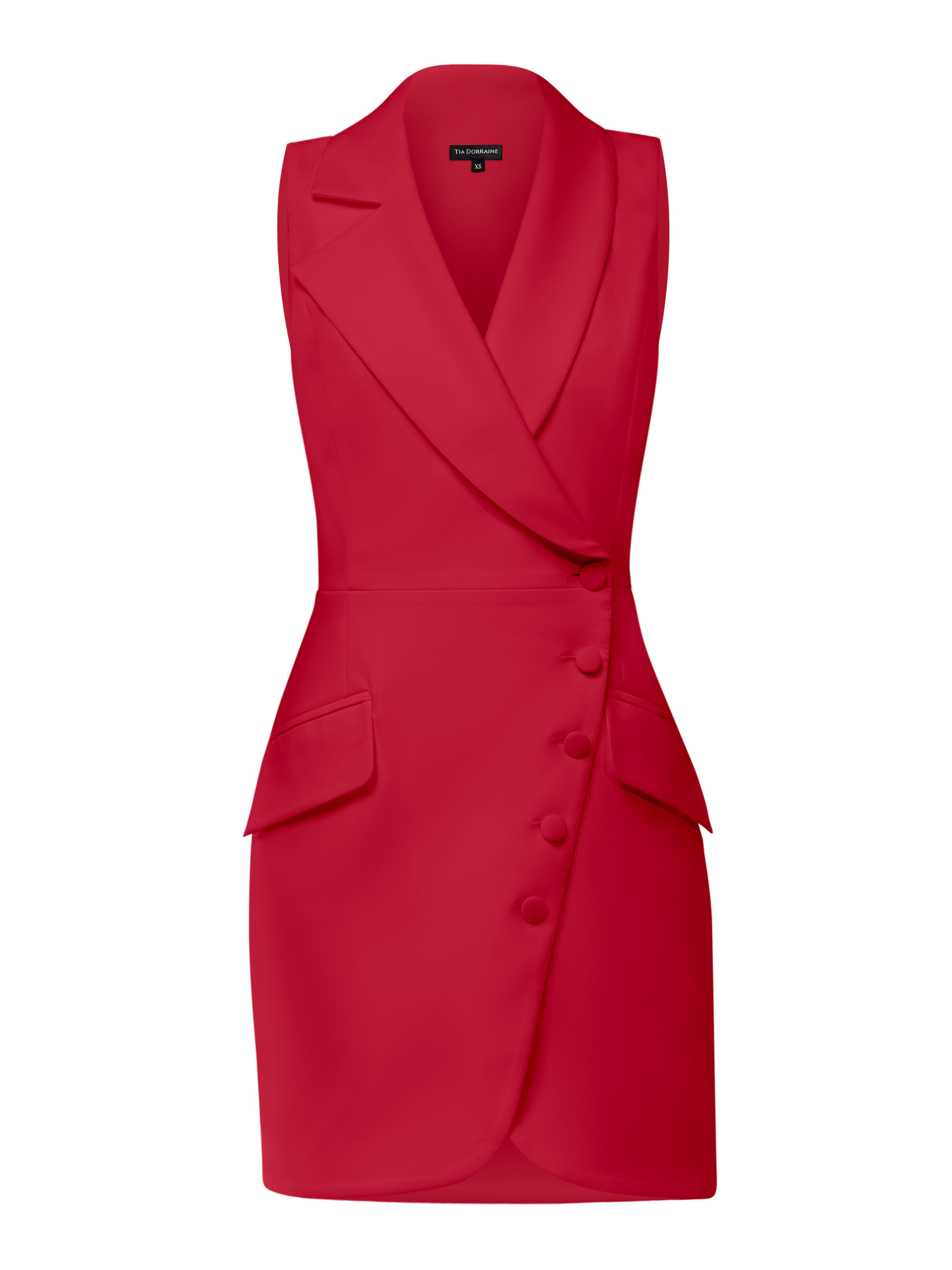 red blazer mini dress Coast Statement Shoulder Structured Satin Blazer Mini Dress