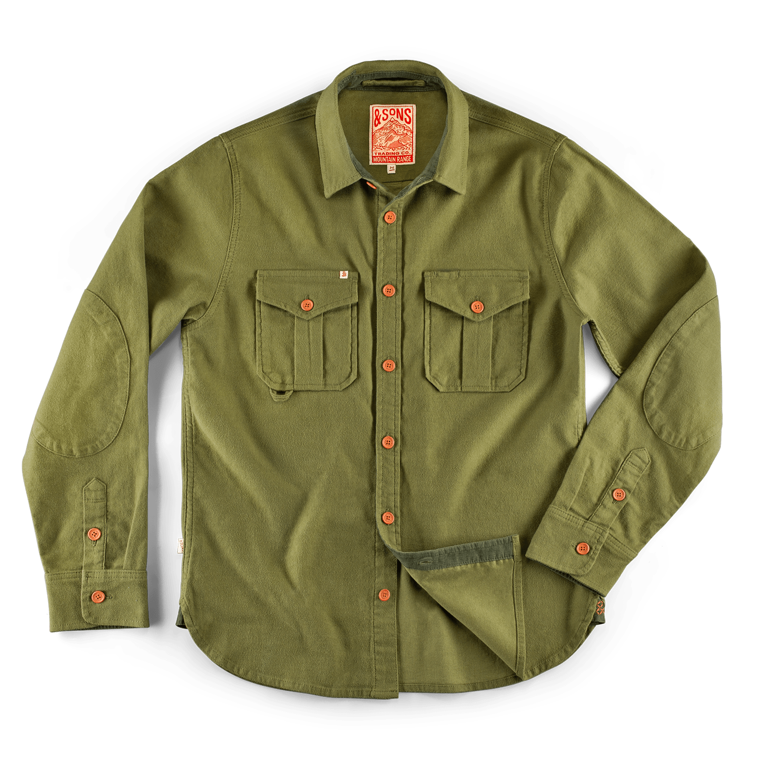 Andsons Lichen Moleskin Shirt Army Green | &SONS Trading Co | Wolf