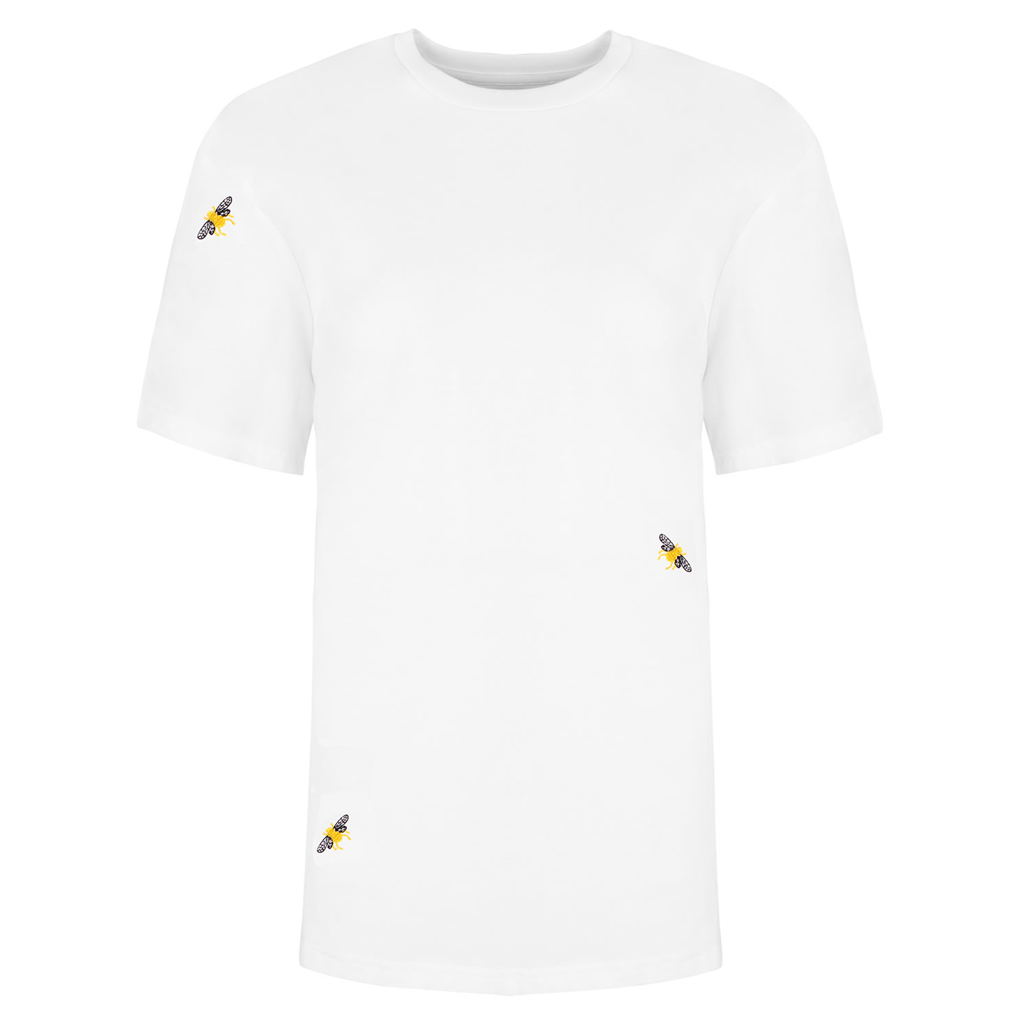 Bee Embroidered T-Shirt White Men | INGMARSON | Wolf & Badger