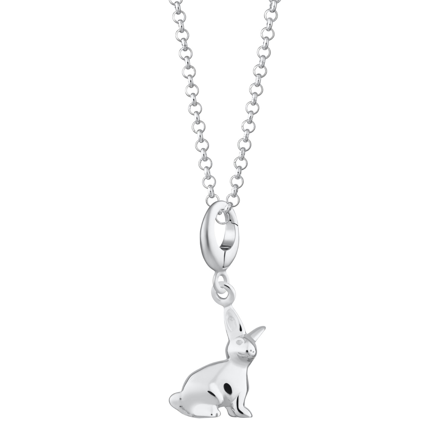 Sterling Silver Rabbit Charm Necklace Lily Charmed Wolf Badger