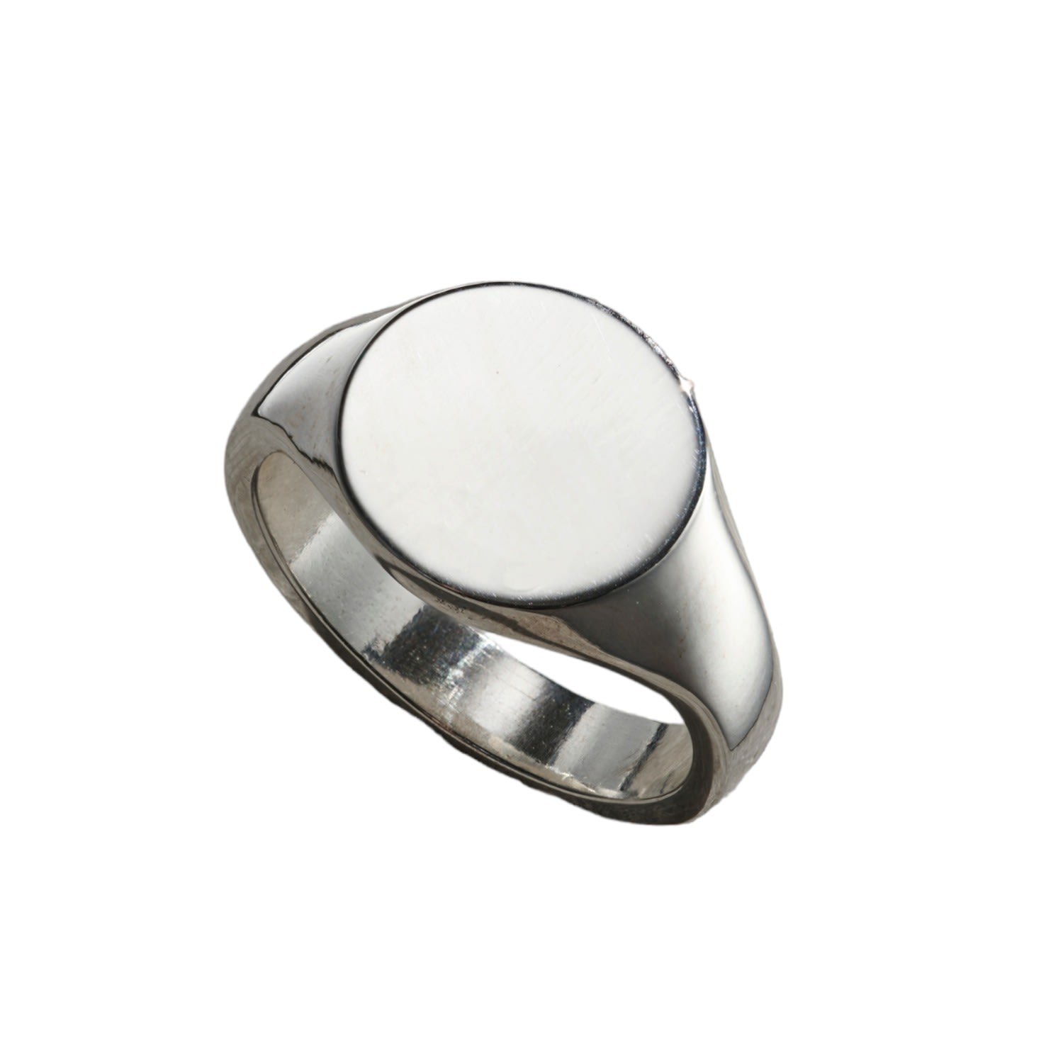 Sterling Silver Mens Circle Signet Ring | Posh Totty Designs