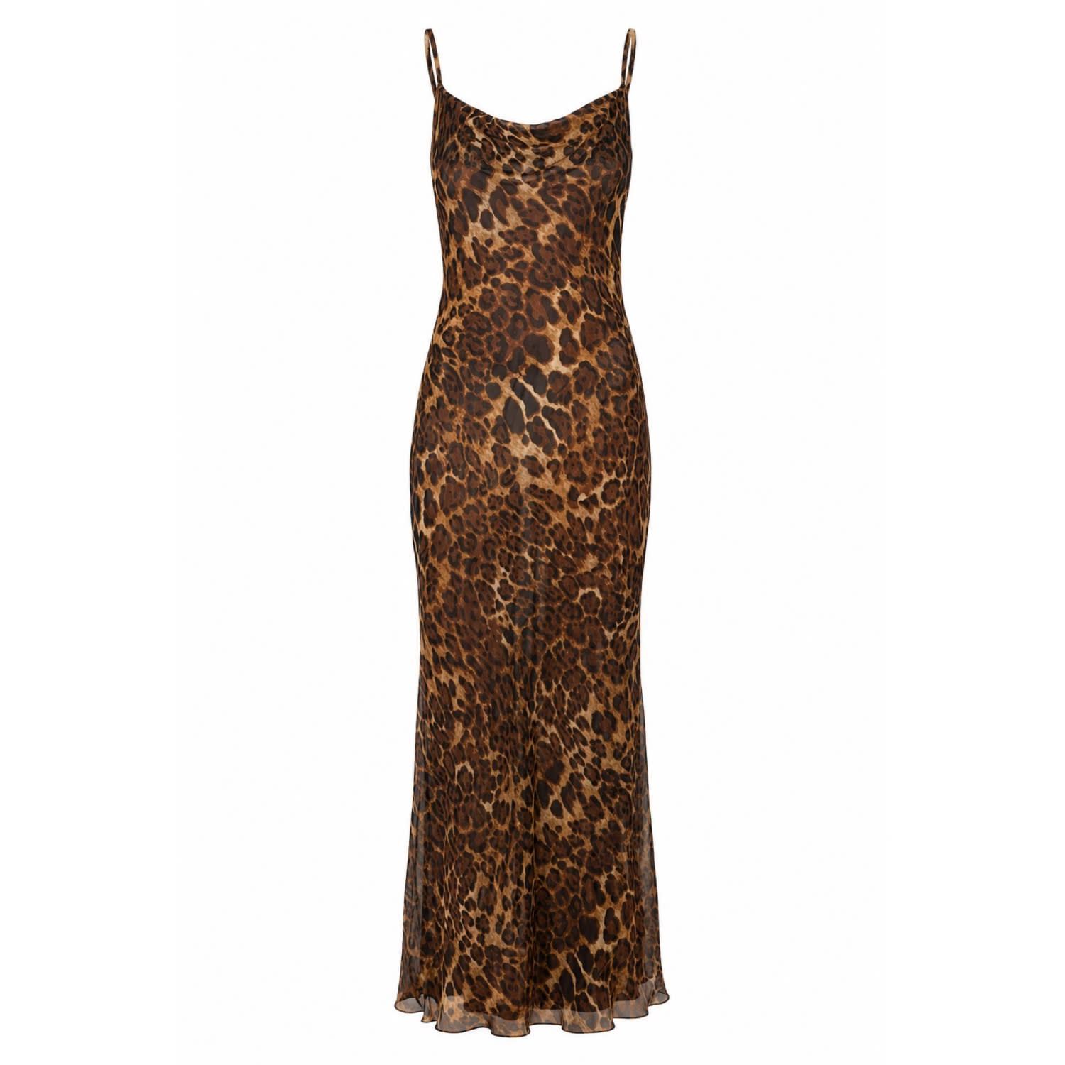 sheer leopard maxi dress xL flowy finish BEAUDRM Women's Y2k Leopard Print