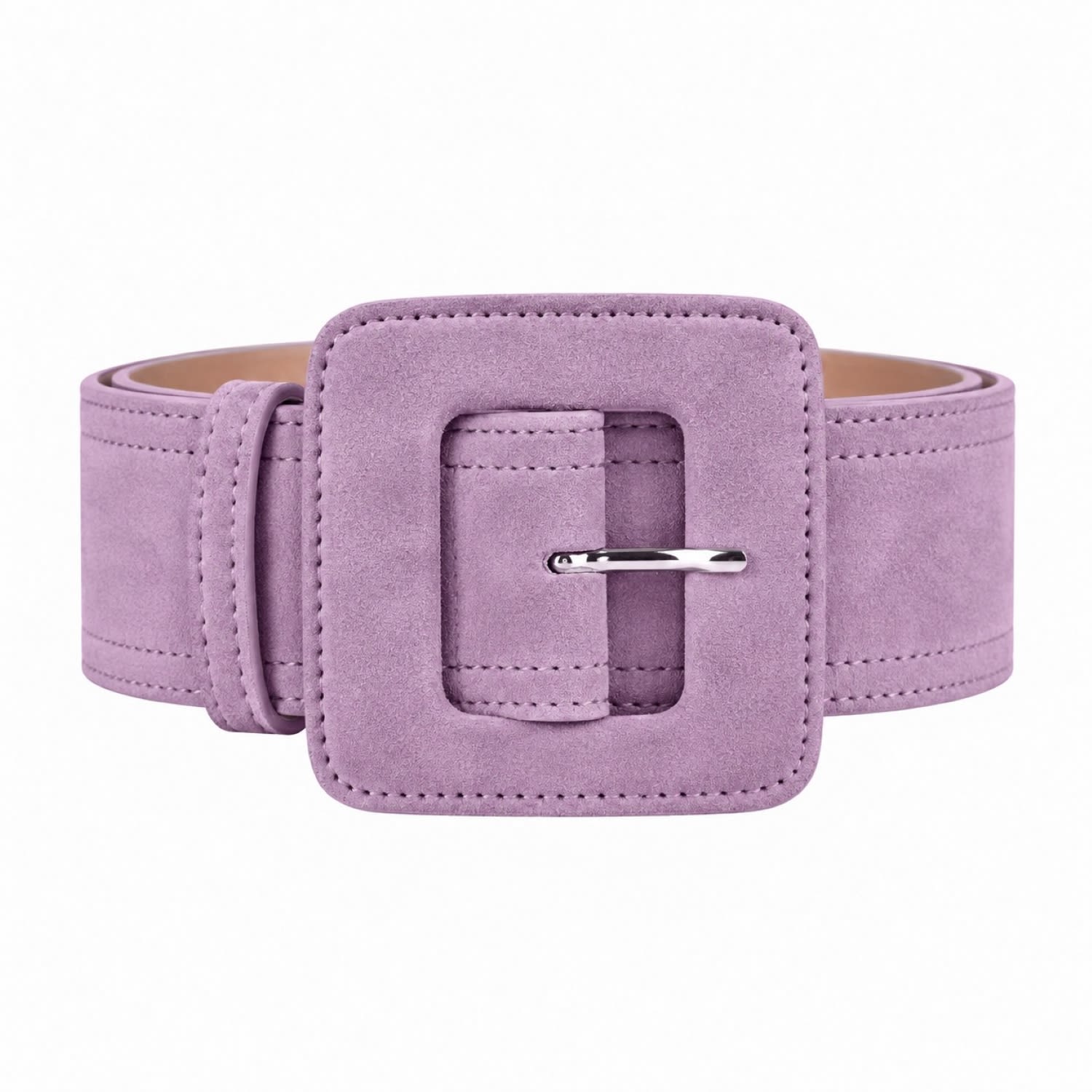 Suede Square Buckle Belt - Lilac | BeltBe | Wolf & Badger