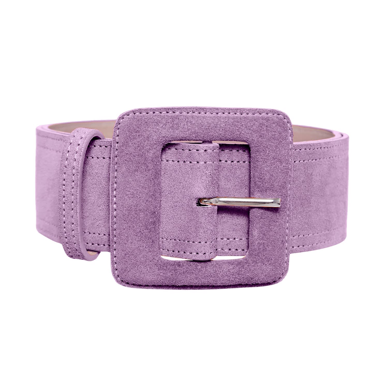 Suede Square Buckle Belt - Lilac | BeltBe | Wolf & Badger