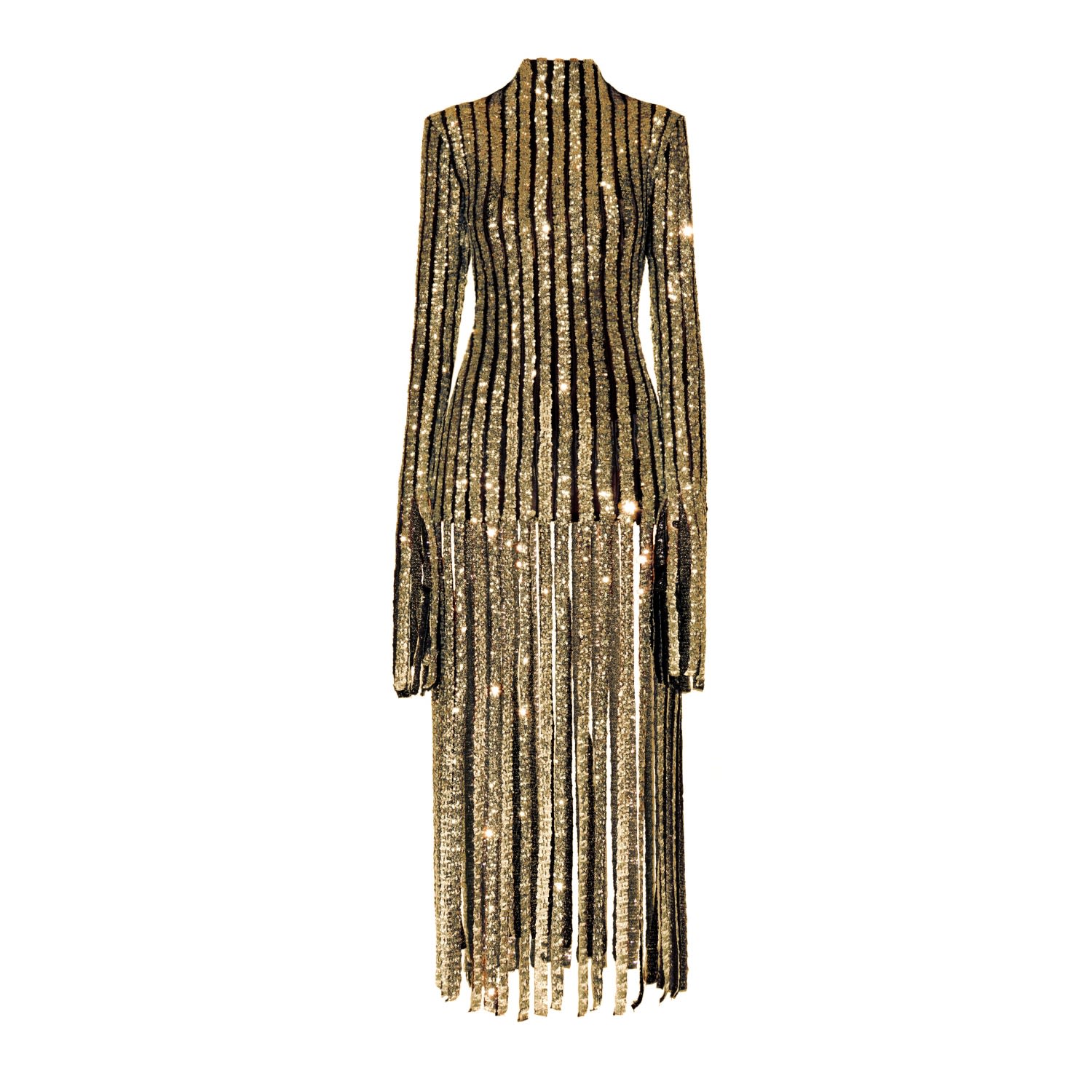 green emerald velvet dress Salma Beaded Fringe Mini Dress main image 1