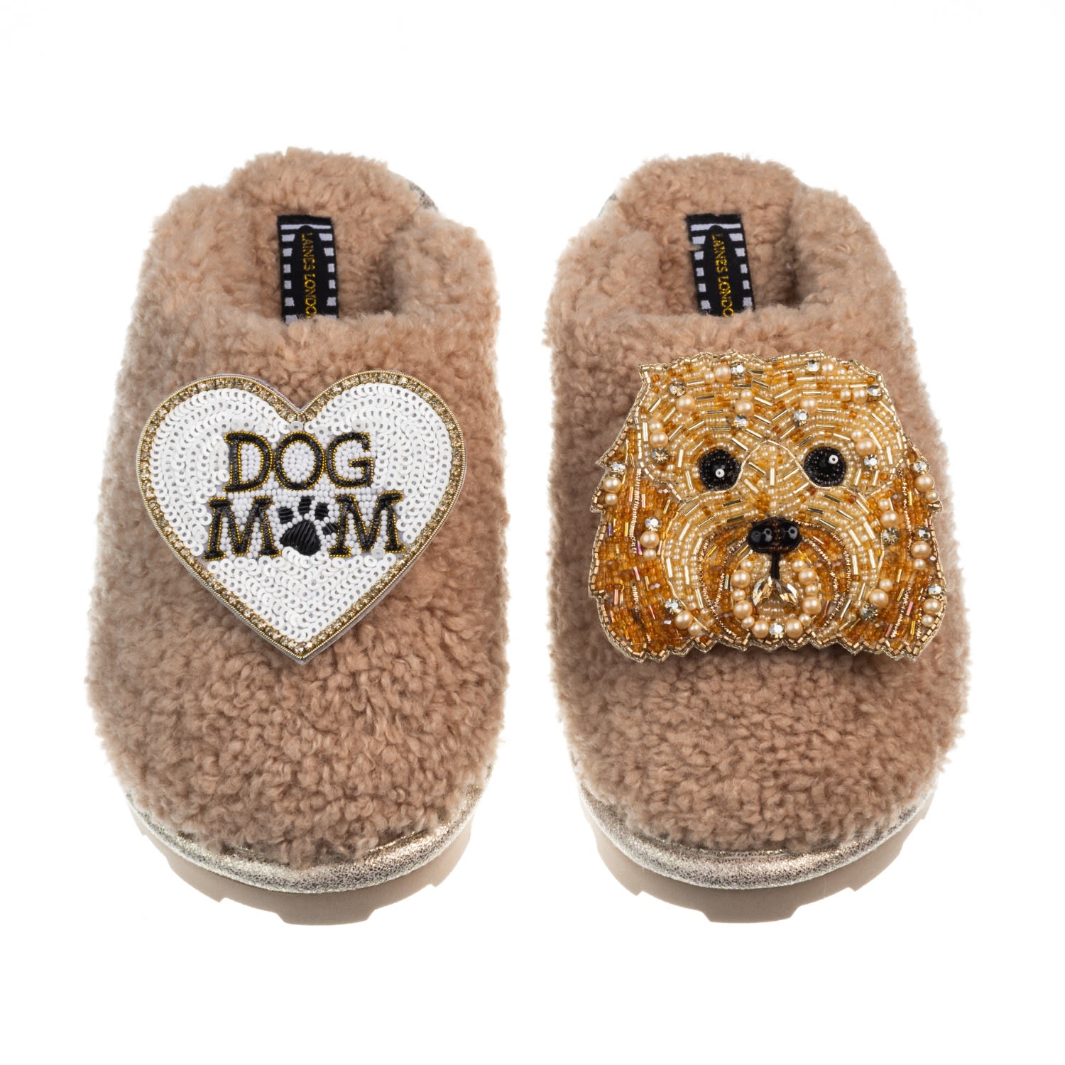 Teddy Closed Toe Slippers With Enki Doo The Cockapoo Dog Mum - Main Image