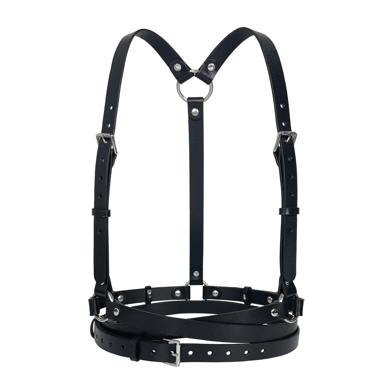 Black Double Leg Suspenders Body Harness Belt NEW Double Band Leg Harness – Pole main image 2