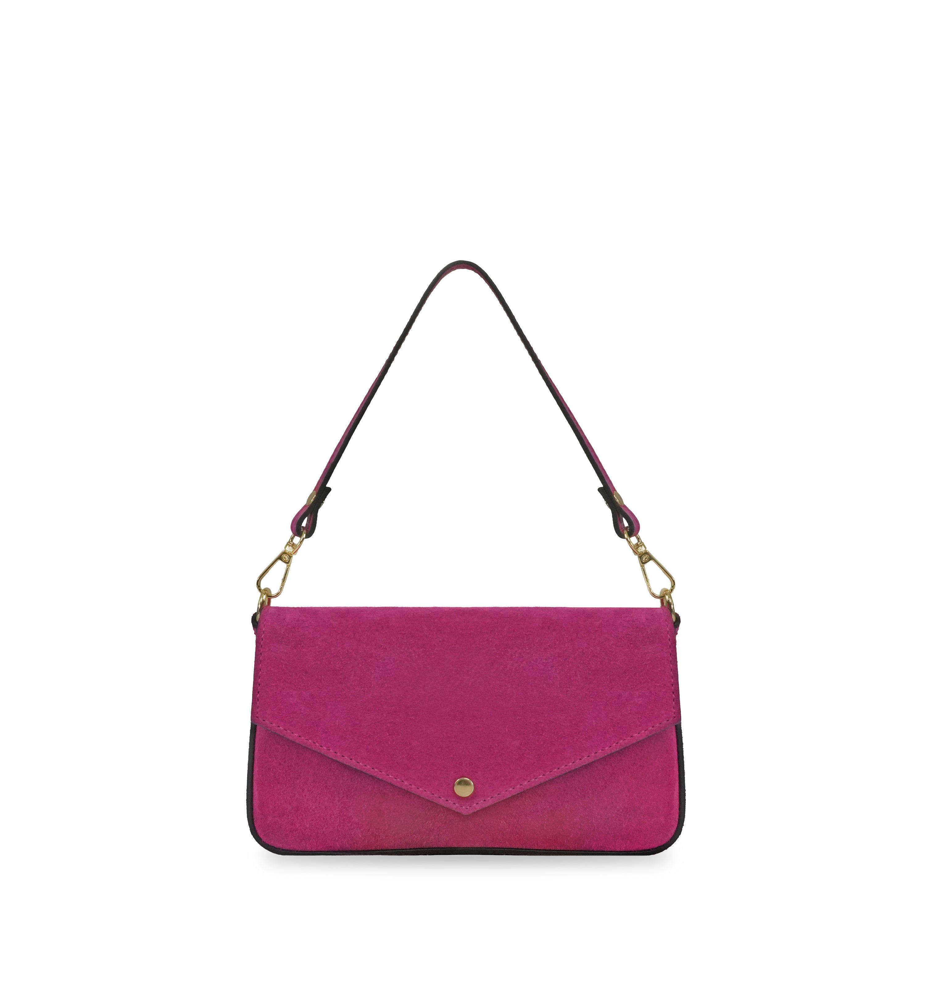 The Munro Hot Pink Suede Shoulder Bag | Apatchy London | Wolf & Badger