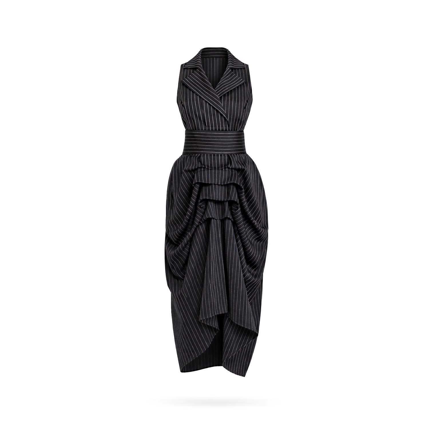 black white tuxedo dress A tuxedo-inspired gown with a radzimir back-tie The body is cut in a comfortable rayon/poly/sp jersey that is body skimming Tuxedo Dress in White size
