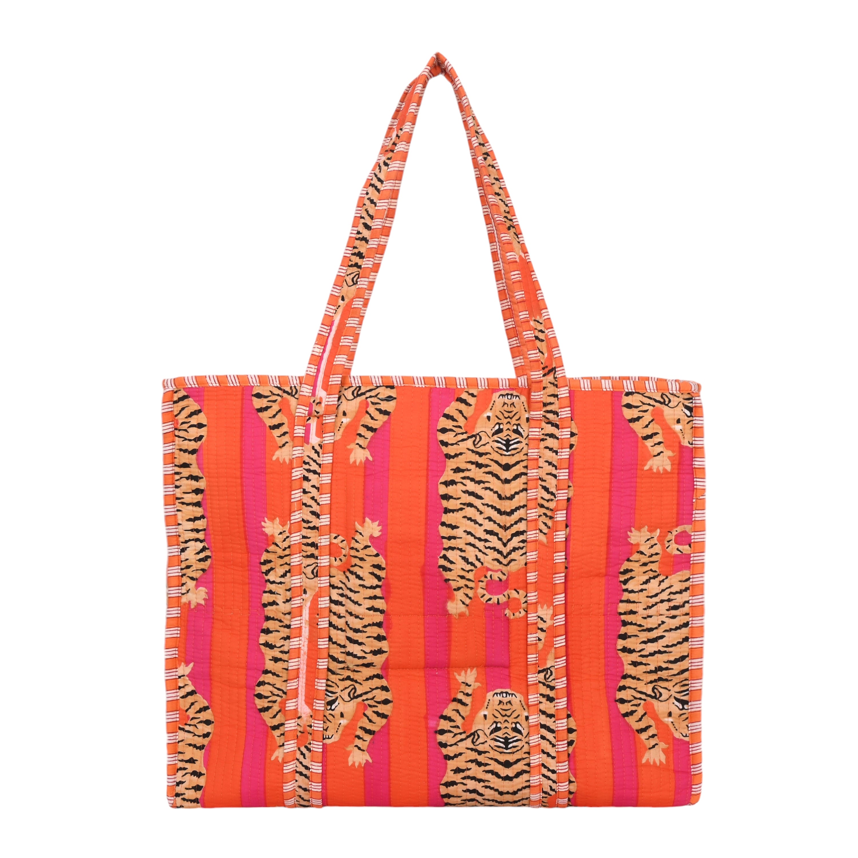 The Ultimate Tote In Tibetan Tiger Pink And Orange | Conscious