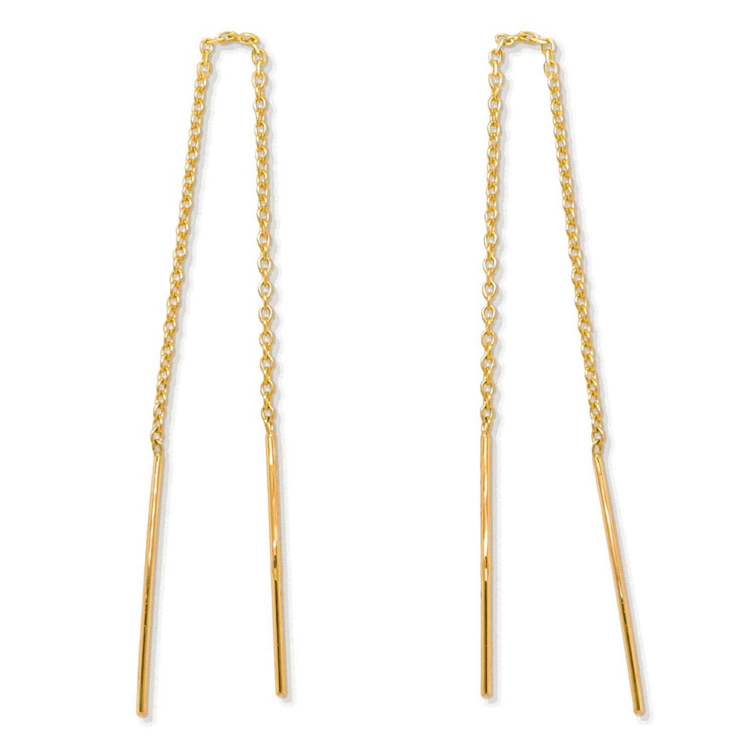 Golden thread earrings sale