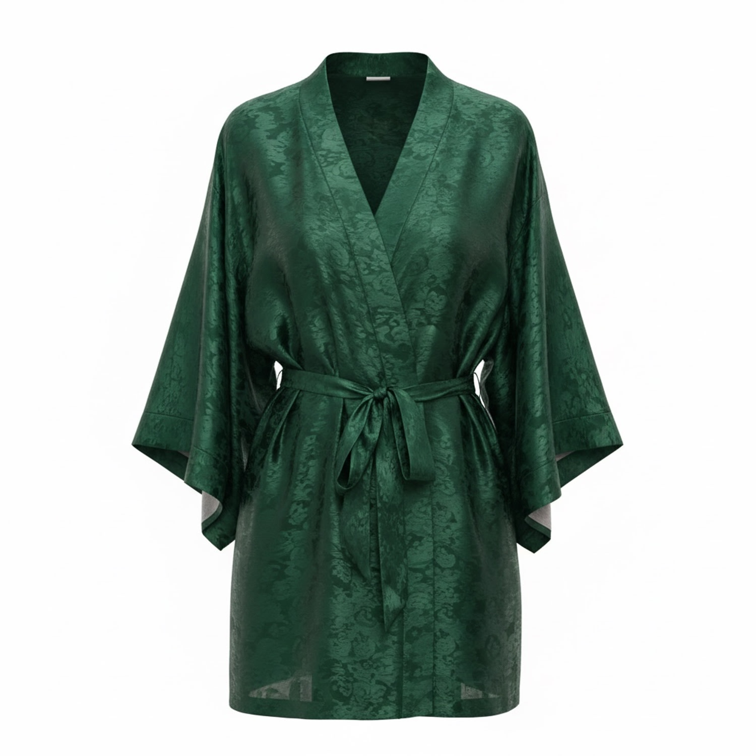 green satin kimono dress Verdant Emerald Luxury Robe | Origin Of Hearts Seasons_Spring 2025