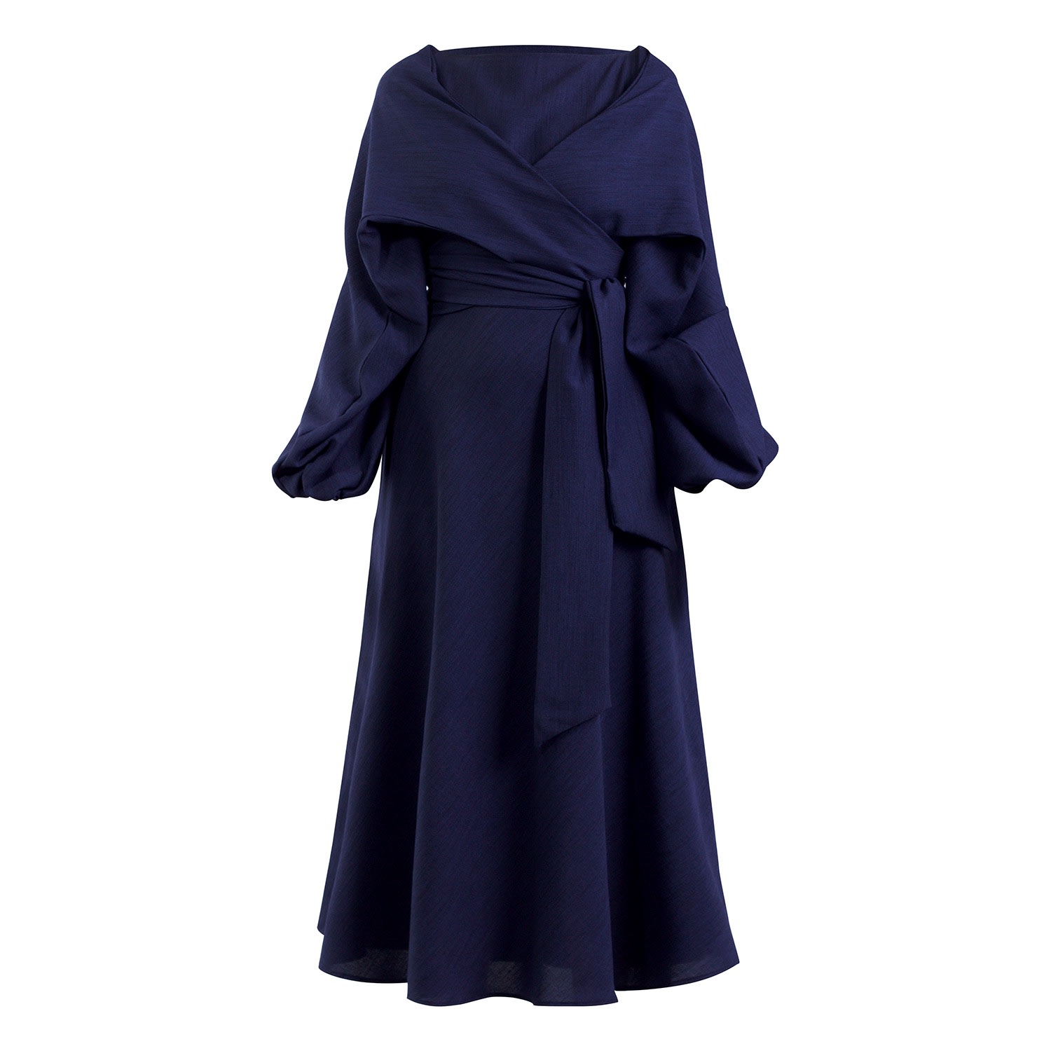 Women's Blue Crawford Navy Midi Dress | Large | Meem Label