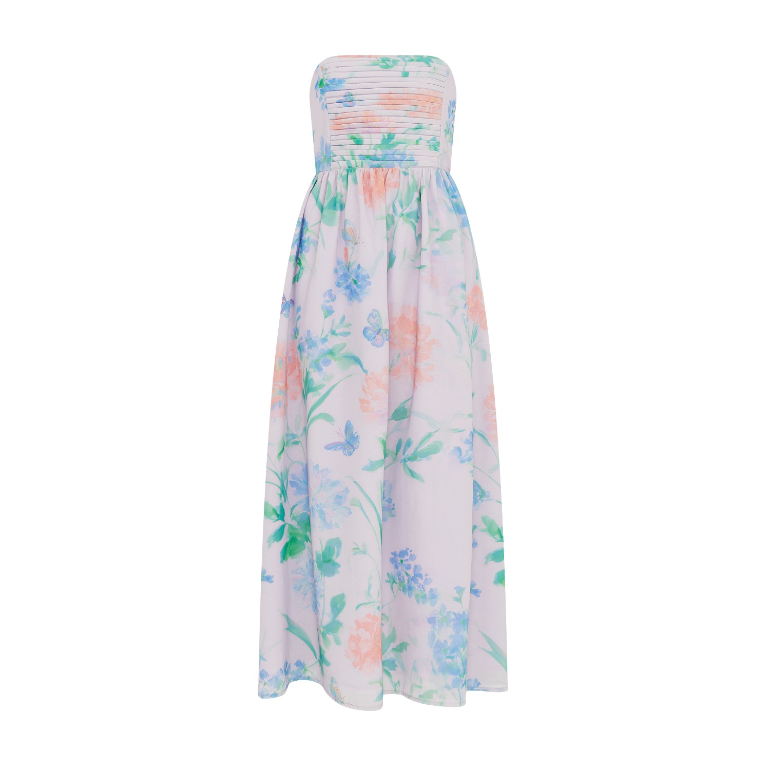 bcbg wildflowers maxi dress BCBGMAXAZRIA Botanical Floral Ruffled Maxi Dress  The SceneBeforeBoutique