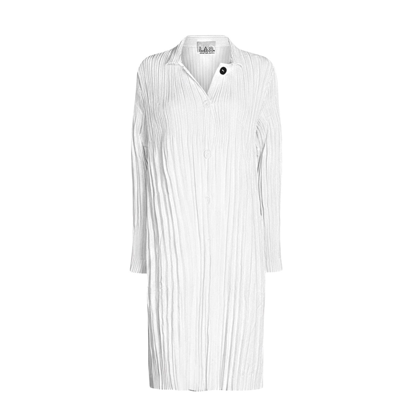 accordion pleated dress white White Accordion Pleated Shirt Dress