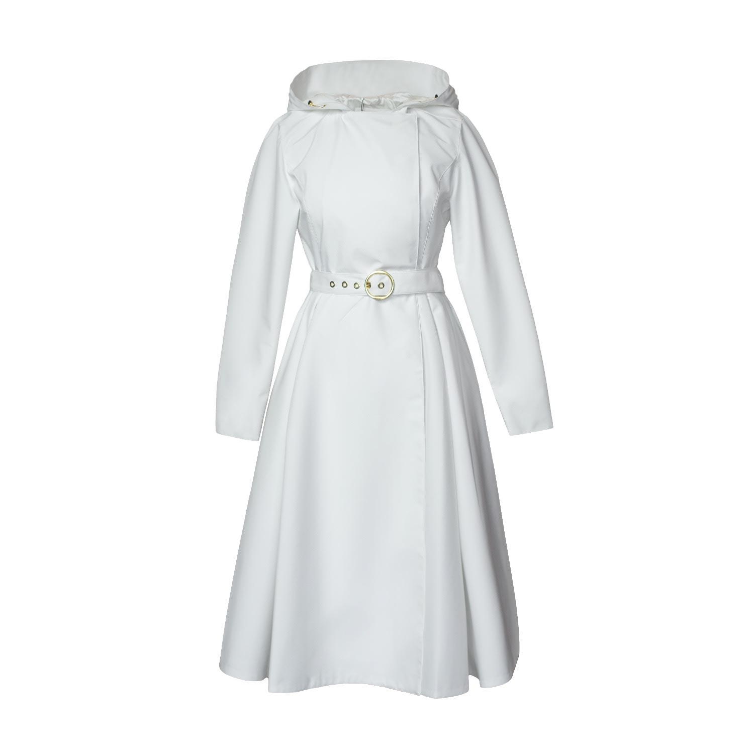 Rainsisters Water-resistant Belted Women Trench Coat - White