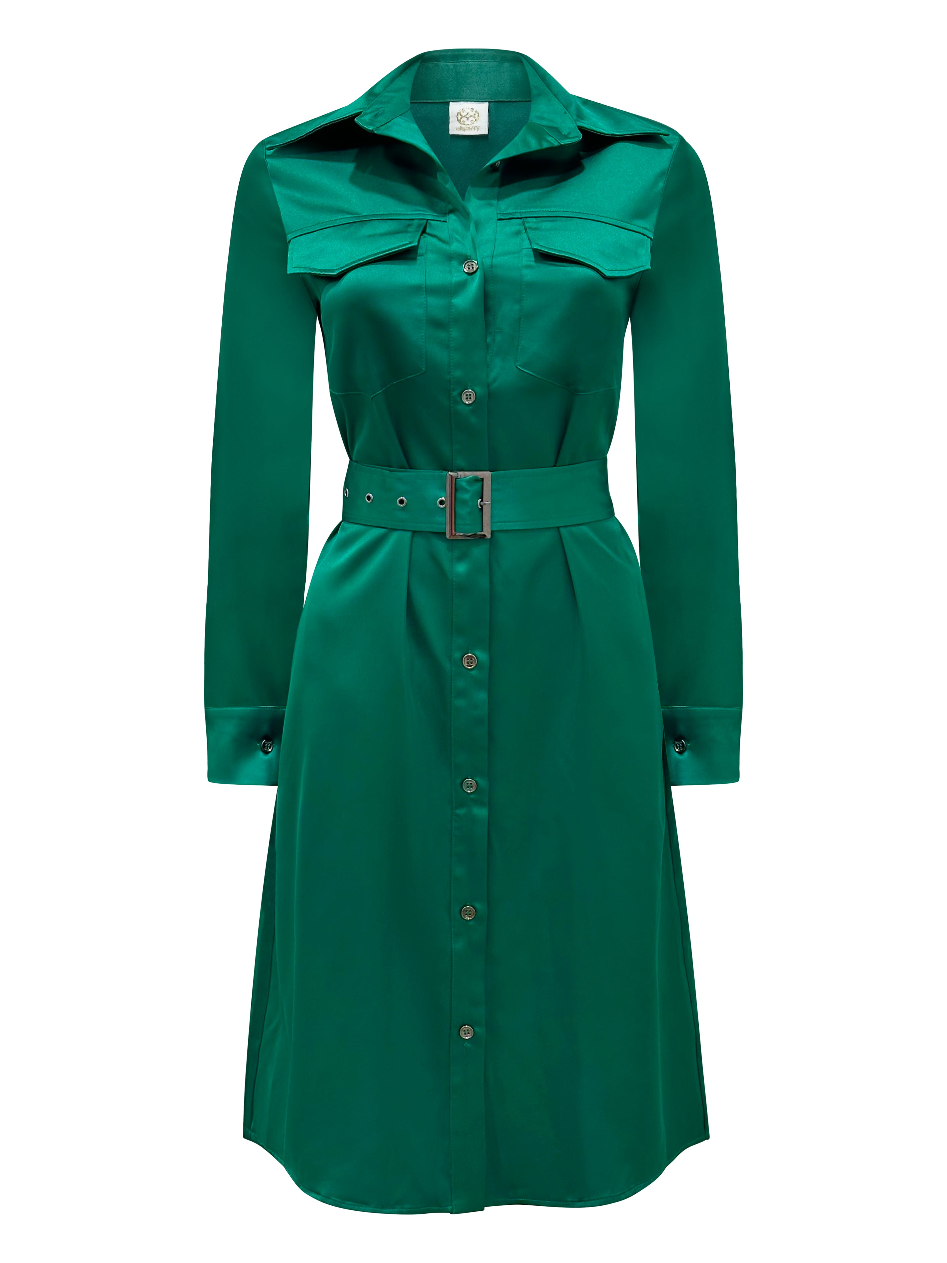 Jackie Satin Trench Coat Dress | Why Mary