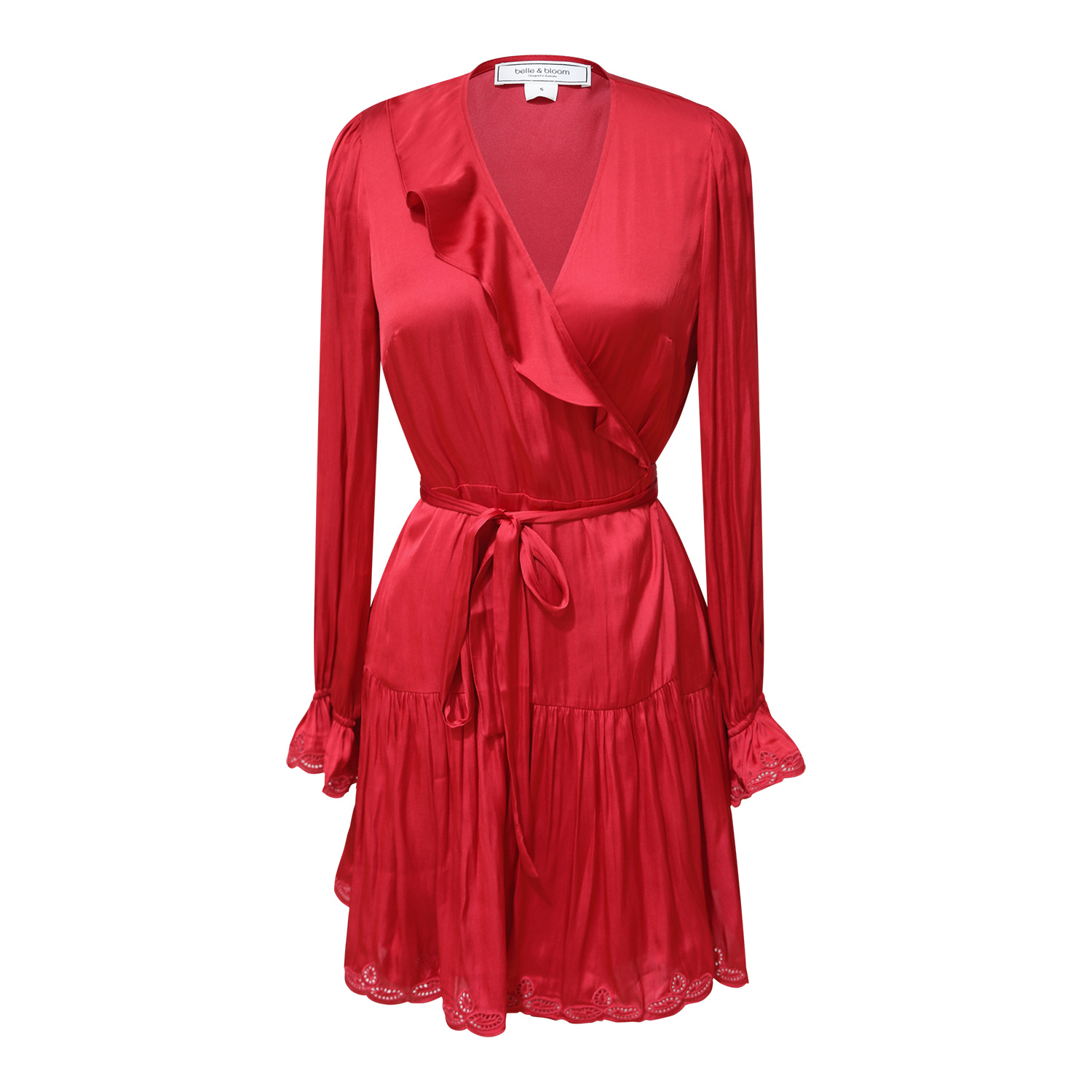 Wild Flower Embroidered Wrap Dress - Red | Belle & Bloom | Wolf & Badger
