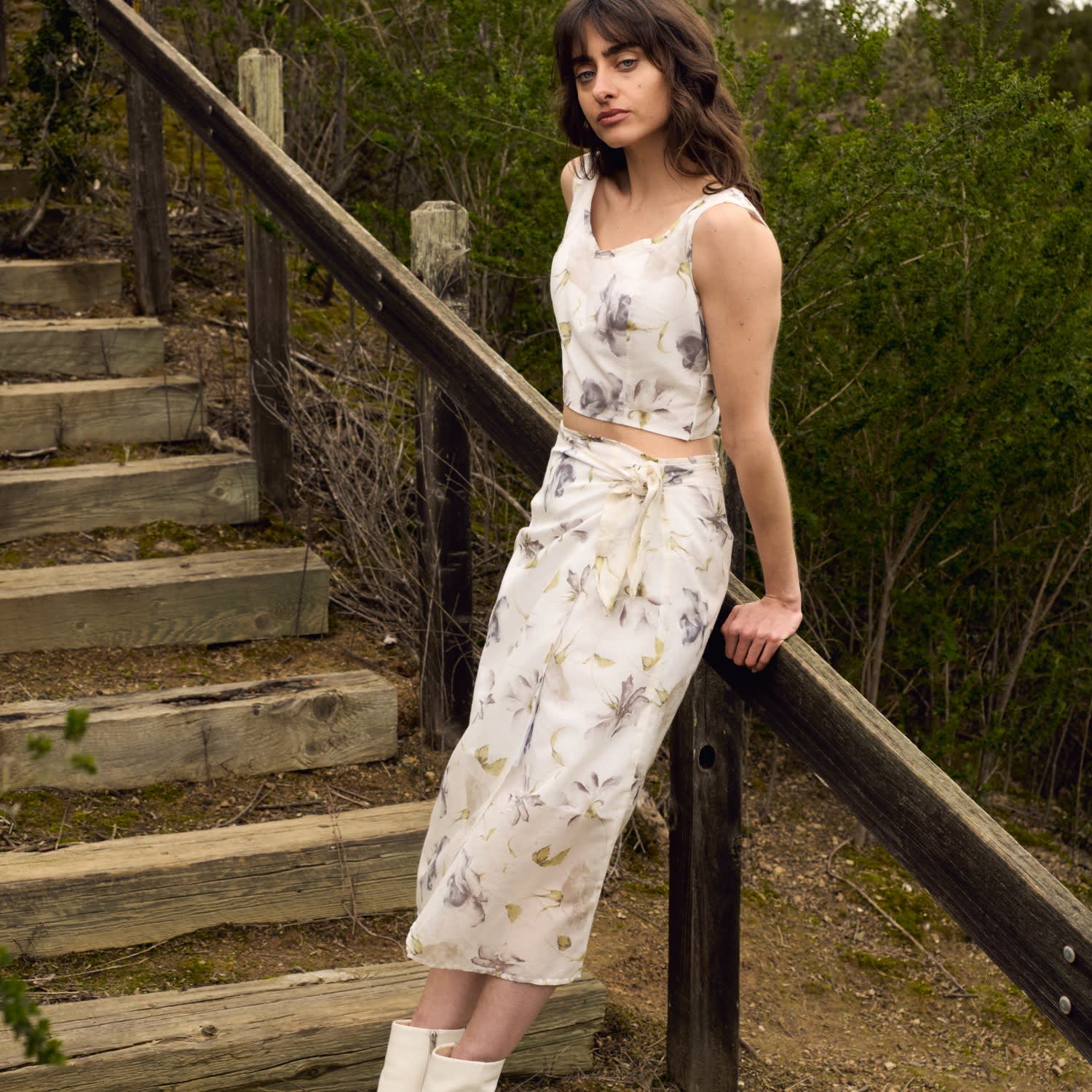 Wrap Pencil Skirt & Scoop Tank Top Set | Italia A Collection
