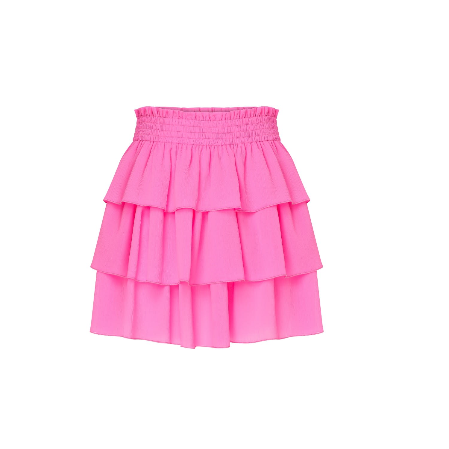 Amy Ruffled Mini Skirt In Hot Pink | NAZLI CEREN | Wolf & Badger
