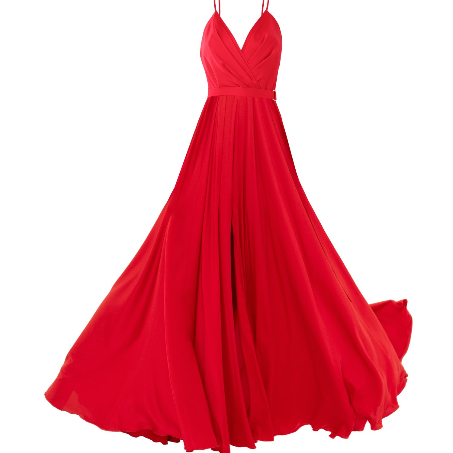 Red Satin Long Evening Dress Tied Back | Angelika Jozefczyk