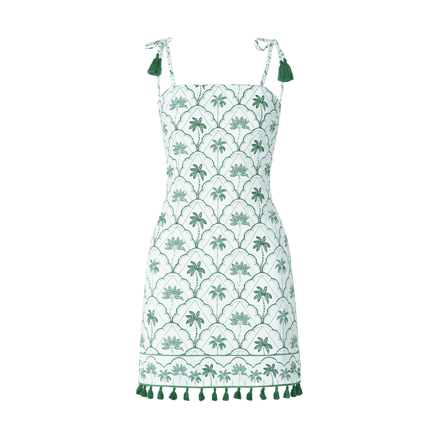 cotton shift mini dress Yumi White Palm Tree Cotton Shift Mini Dress by Yumi