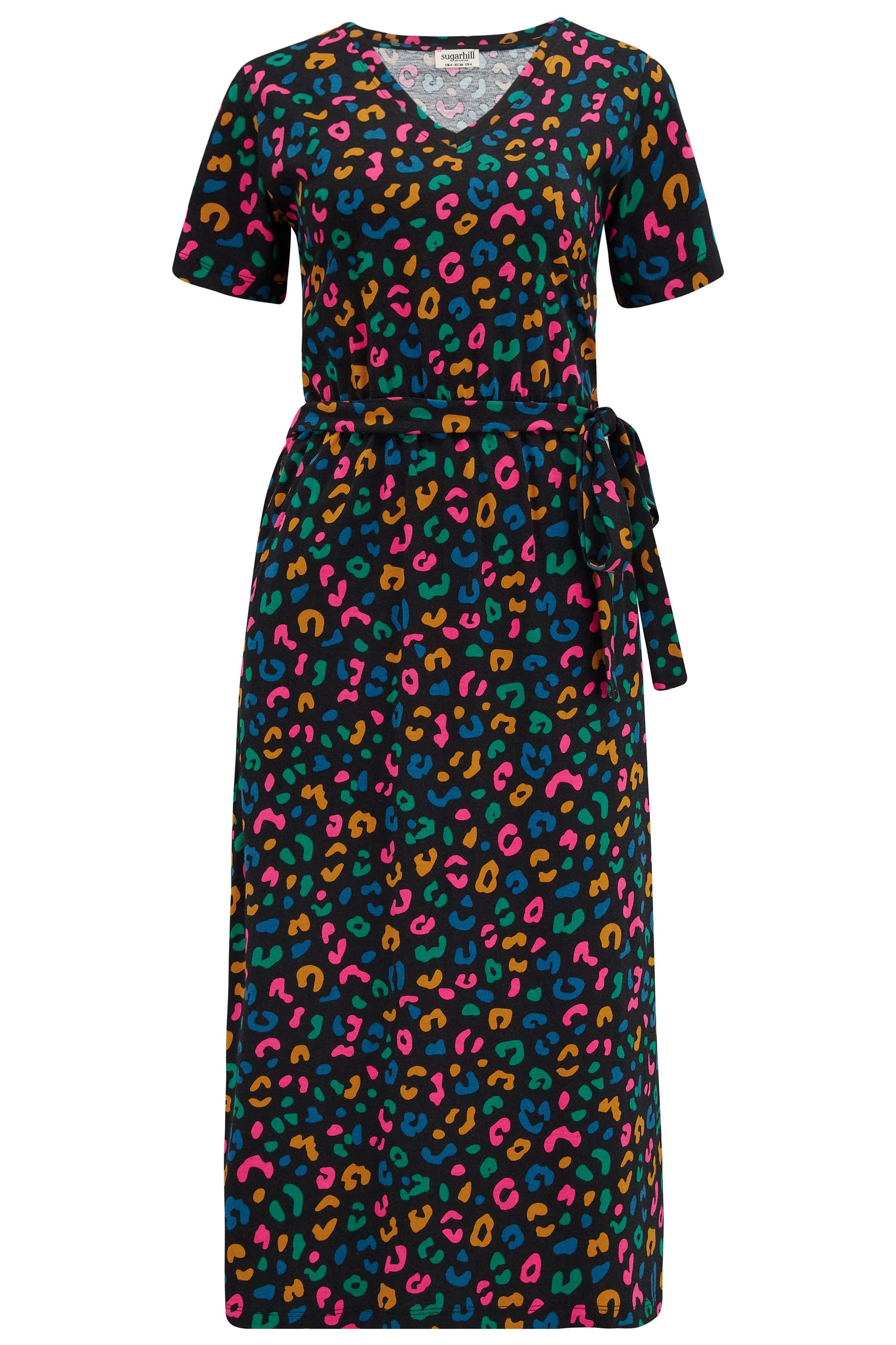 Floral Print Jersey Dress in Sustainable Cotton Blue