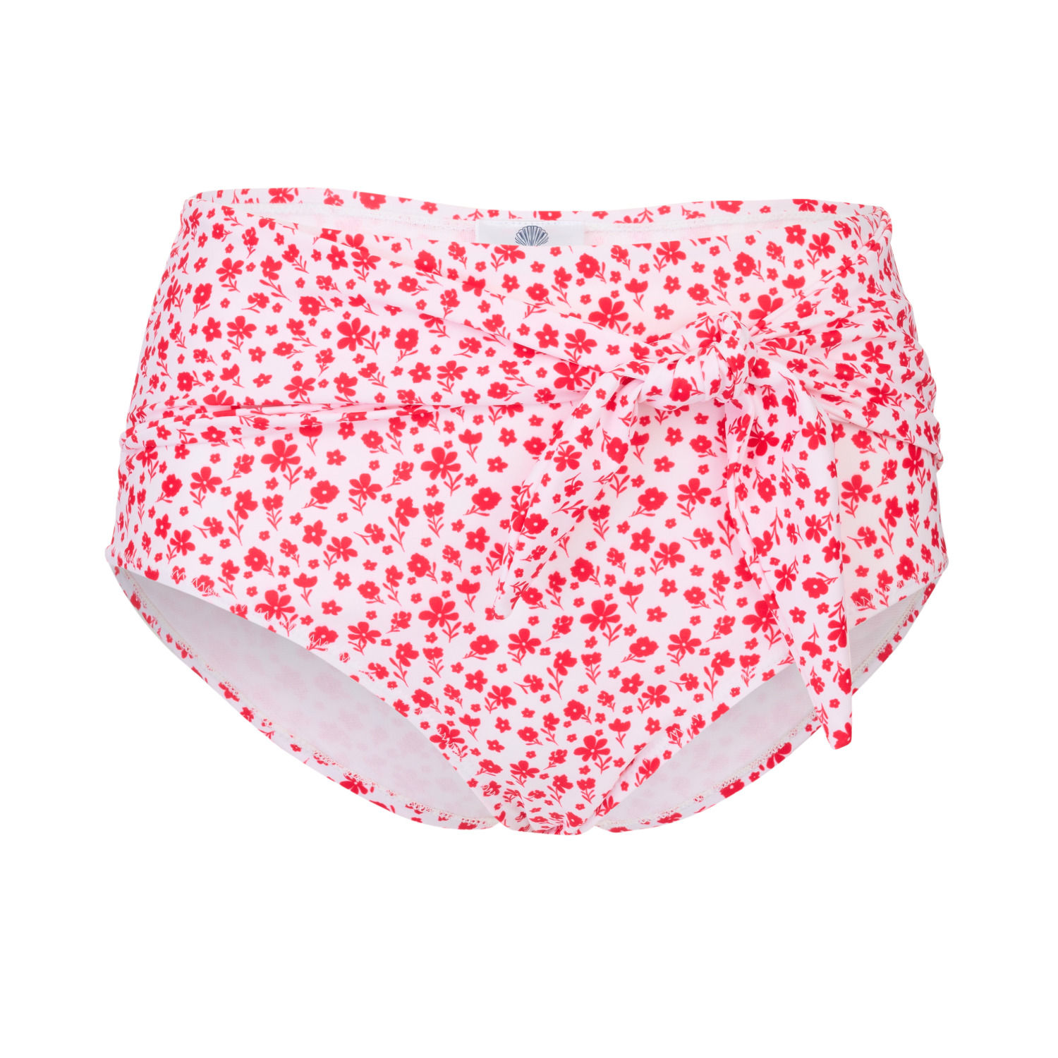 Women’s Red Camilla Floral High Waisted Bikini Bottoms Crimson/White Large Bridie & Bert Ltd