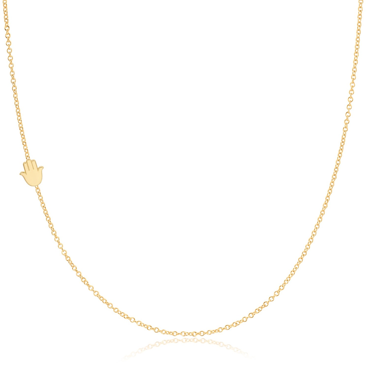 Women’s 14K Gold Asymmetrical Charm Necklace - Yellow Gold - Hamsa Maya Brenner