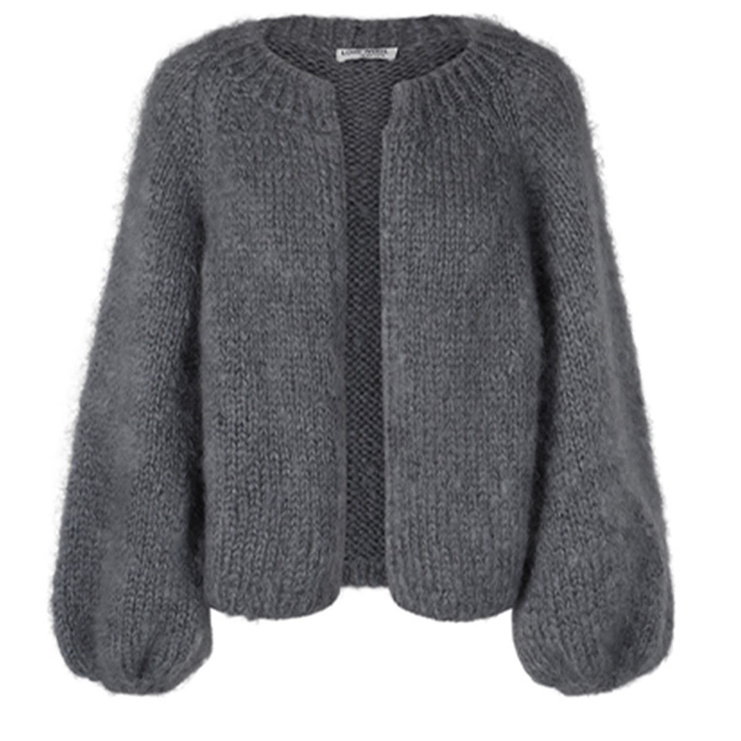 Women’s "Soy" H& Knitted Chunky Mohair Cardigan - Grey One Size Tirillm