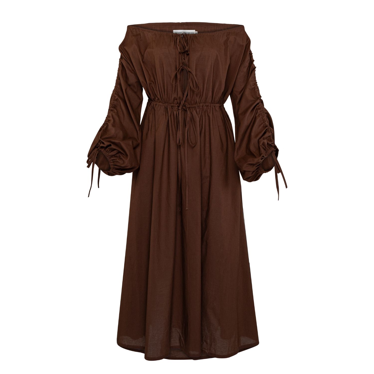 State Of Georgia Women's Brown Salt And Sea Maxi Beach Dress Chocolate