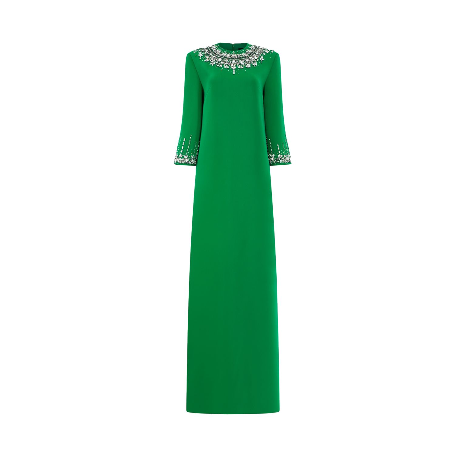 Women’s Middle Sleeve Stone Embellished Dress - Green Extra Large Tracy Studio