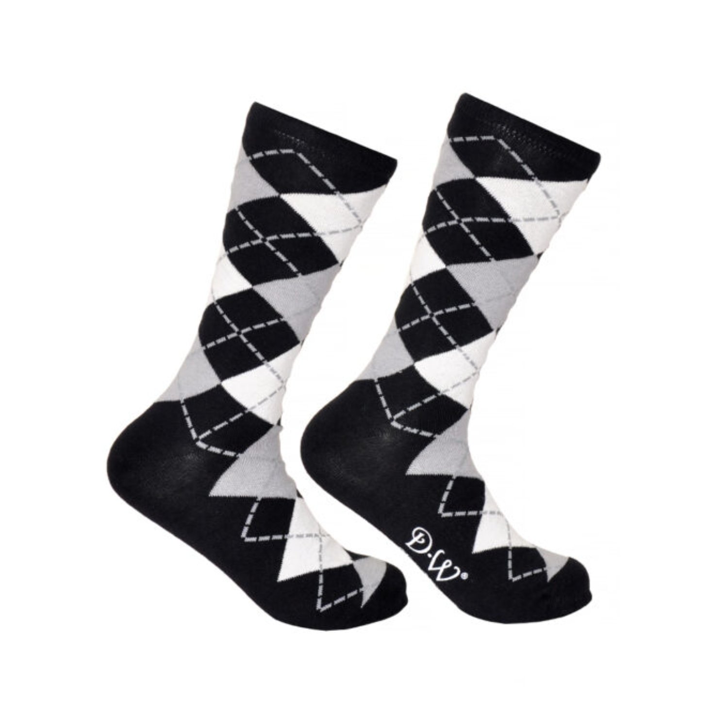 David Wej Men's Black / White Patterned Socks - Black & White In Black