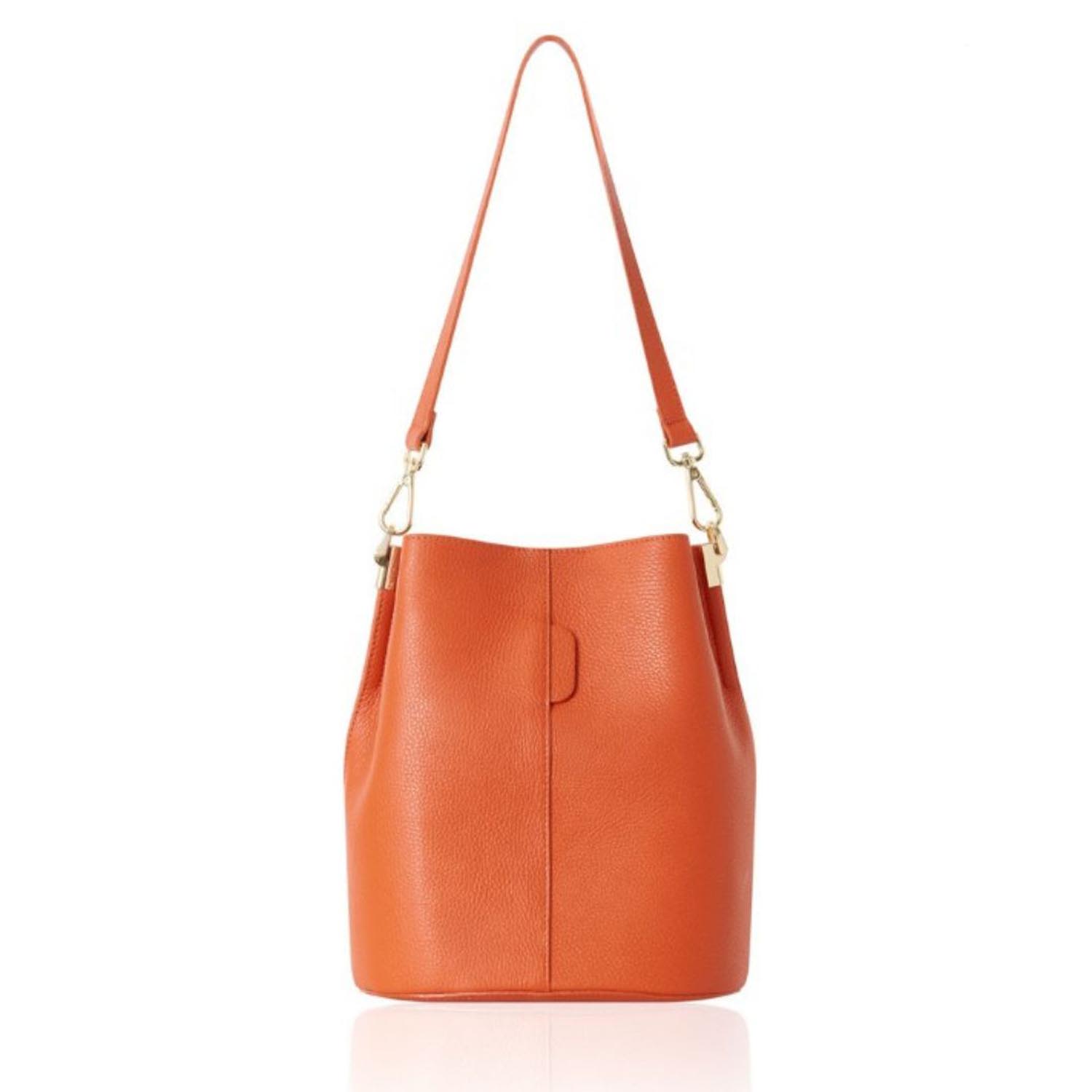 Betsy & Floss Women's Lecco Leather Bucket Bag In Burnt Orange In Orange