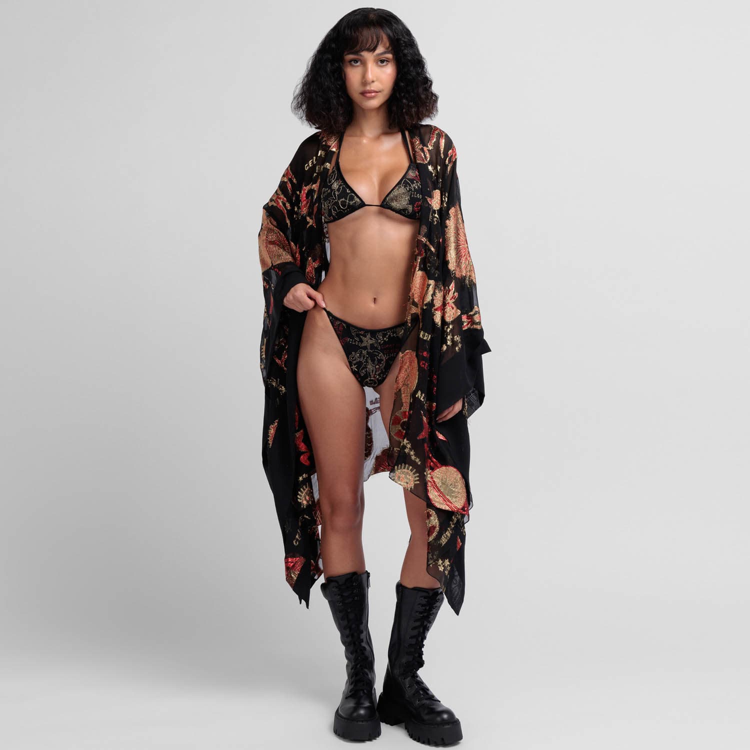 Zulu & Zephyr Shade Bandeau Bikini Set Avocado Dot ZZ2381