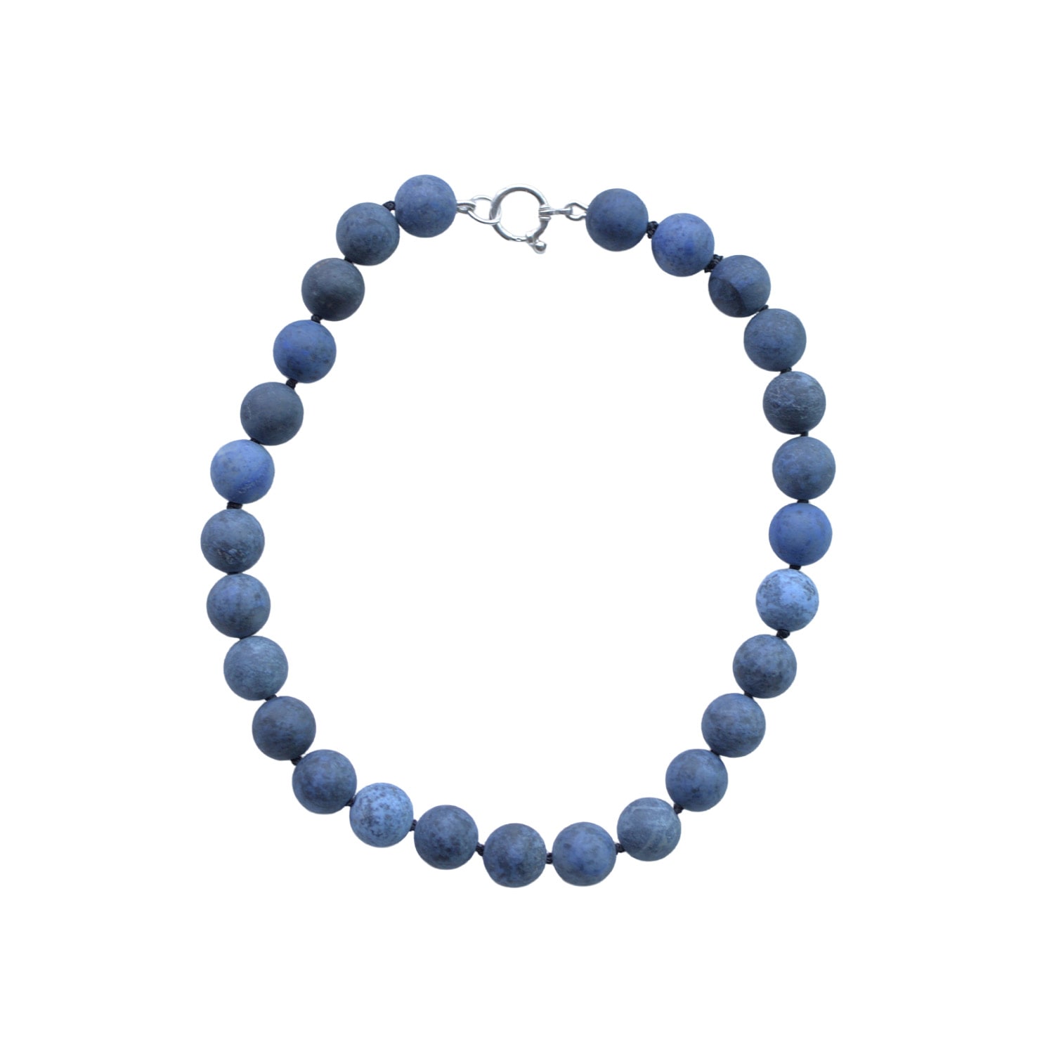 Studio Solíz Women's Blue / Silver Tinta Deep Blue Dumorietite Beaded Necklace In Multi