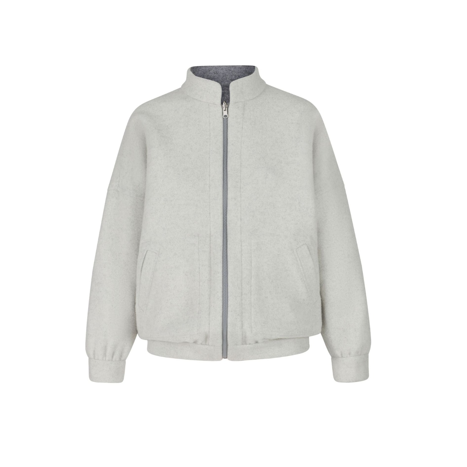Helene Galwas Women's Grey / White Luise - Reversible Bomber Jacket In Multi
