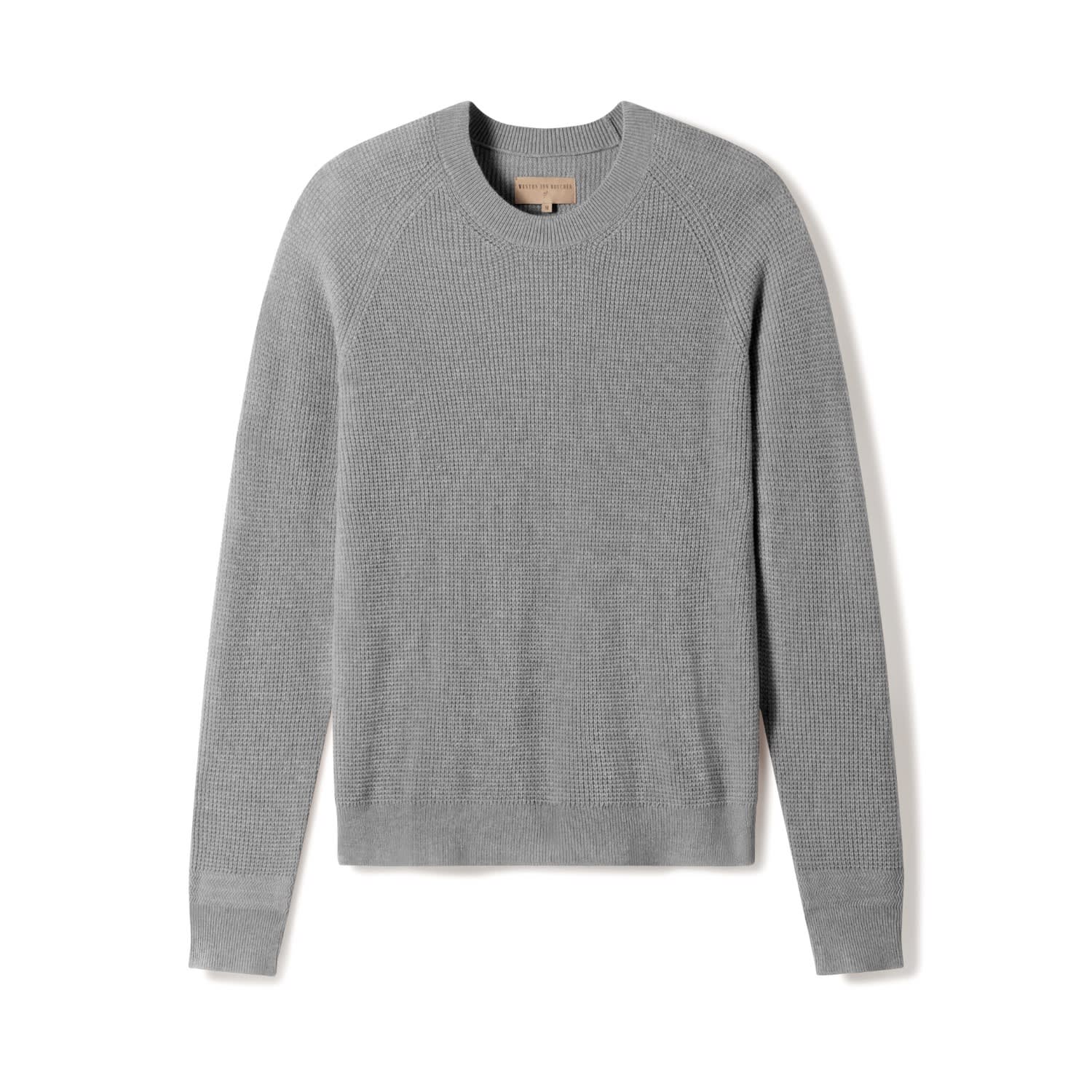 Weston Jon Boucher Valen Waffle Knit Cashmere And Wool Fitted Lightweight Sweater - Grey In Grey