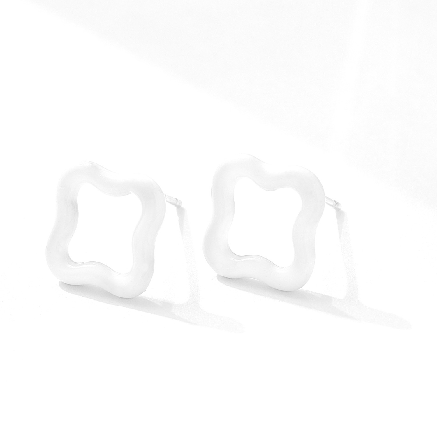 Saint Botolph Women's  Logo Stud Earrings In Blanco White Enamel In White