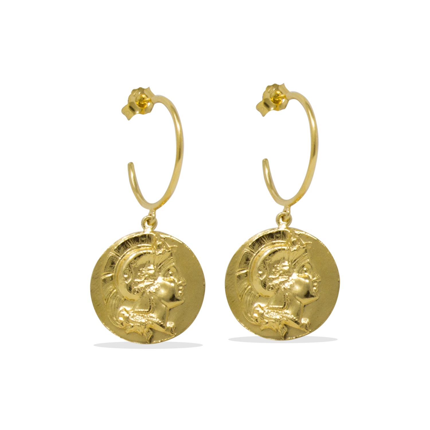 Vintouch Italy Women's Achilles Gold-plated Hoop Earrings In Gold