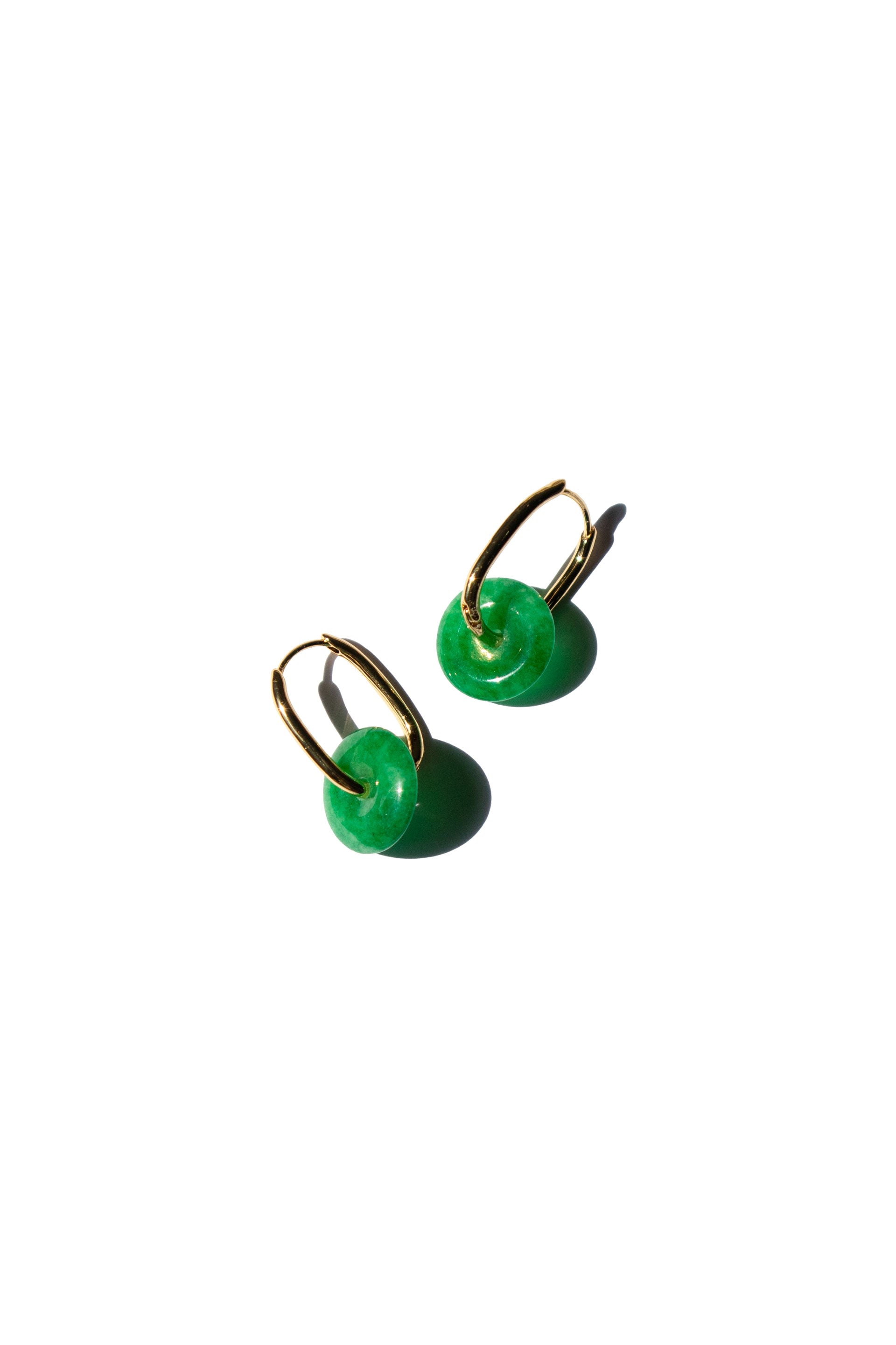 Women’s Willow Green Jade Stone Hoop Earrings Seree