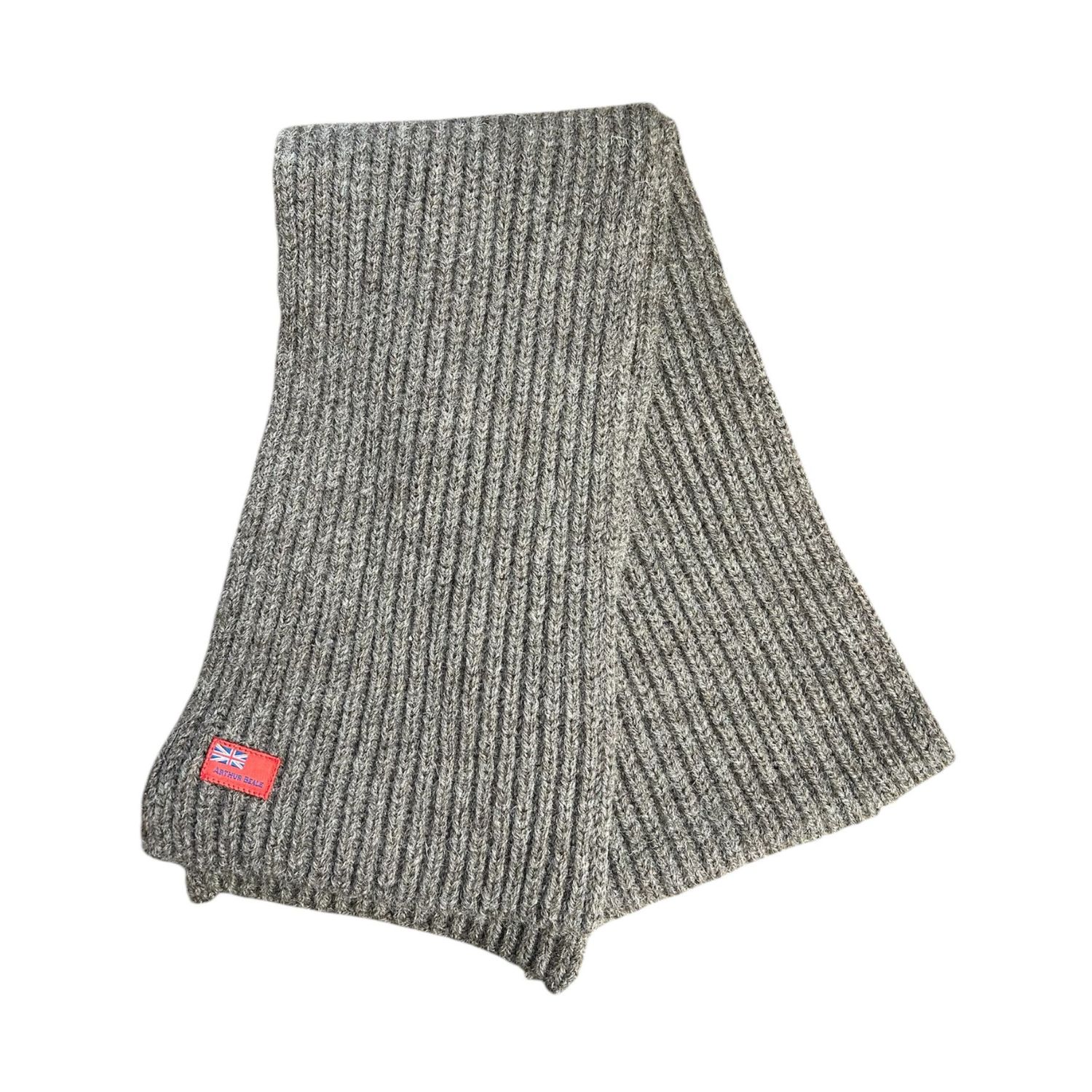 Men's Grey / Brown / Neutrals Arthur Beale Pure British Wool Scarf - Dark Grey Natural | One Size