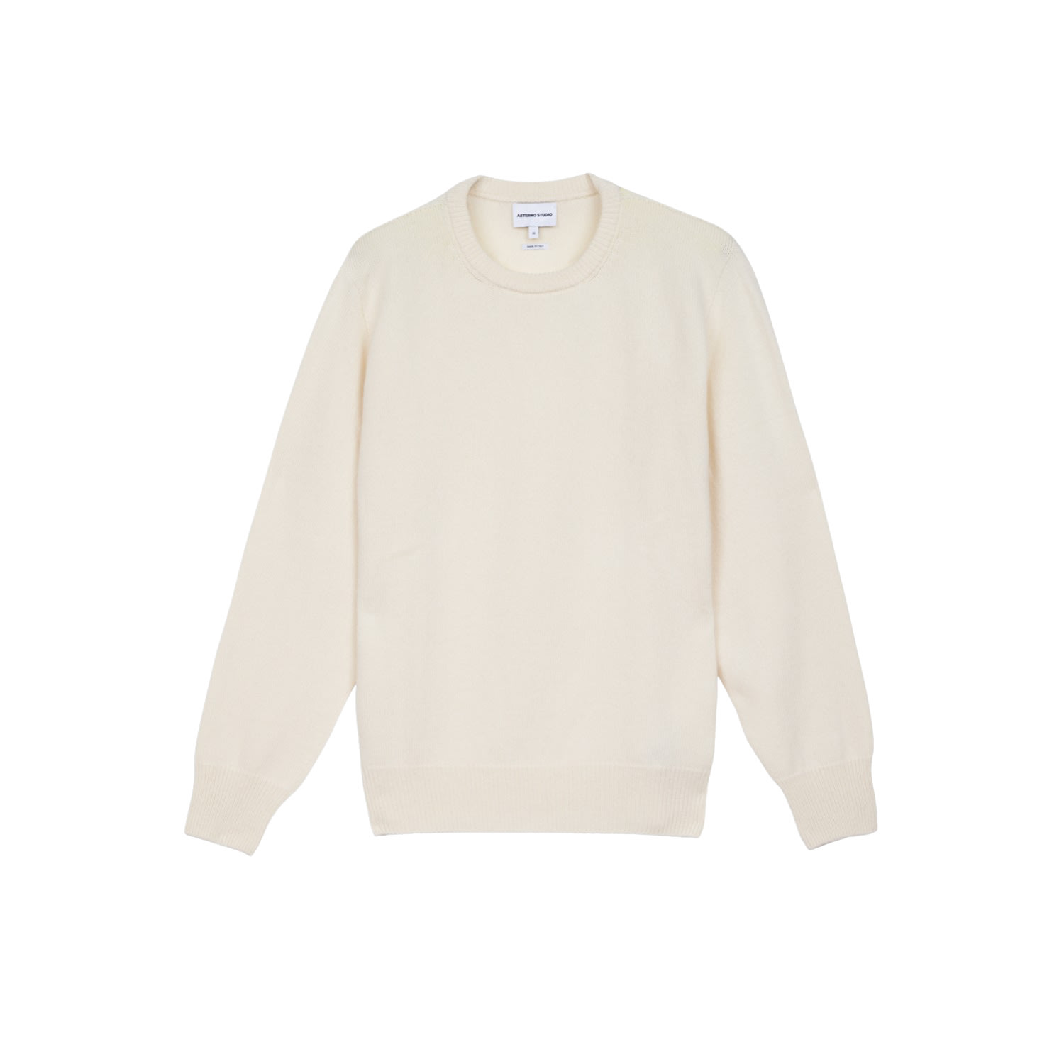 Men’s Neutrals Pure Cashmere Crewneck Sweater - Cream Extra Large Aeterno Studio