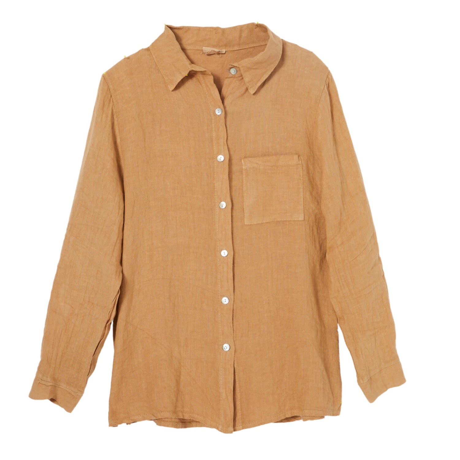 Women’s Neutrals / Brown The Playa Linen Shirt In Camello One Size Marché