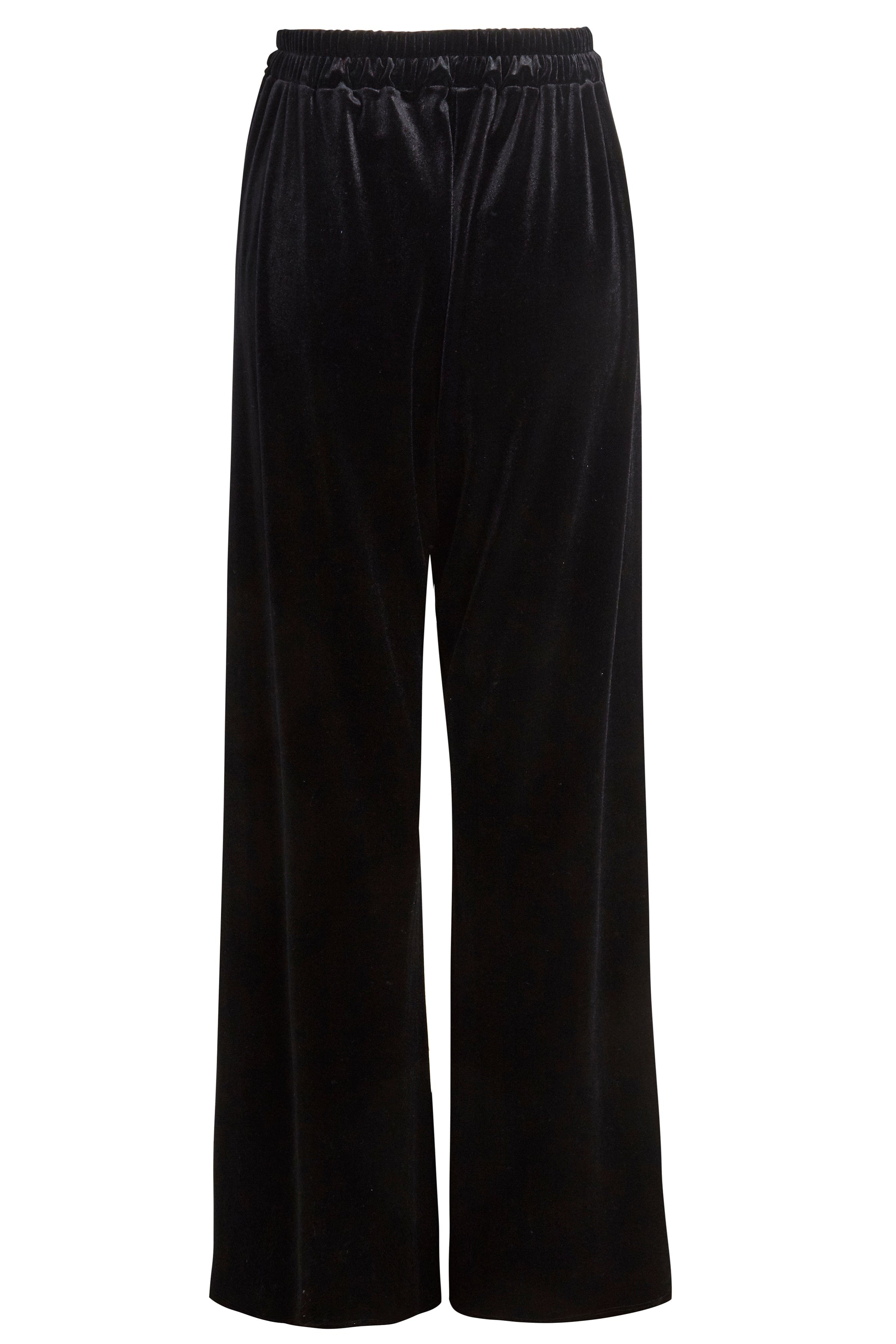 Women’s Black Wide Leg Velvet Trousers Medium Sarvin