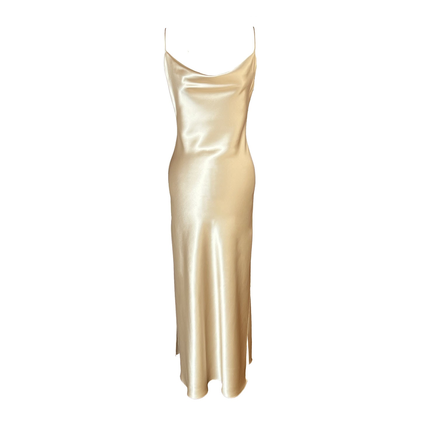 Crease Women's Gold Joanie Classic Bias Cut Slip - Champagne In Gold