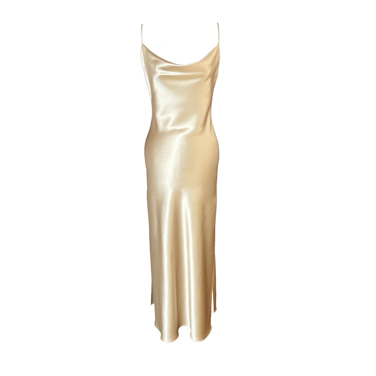 Women’s Gold Joanie Classic Bias Cut Slip Small Crease