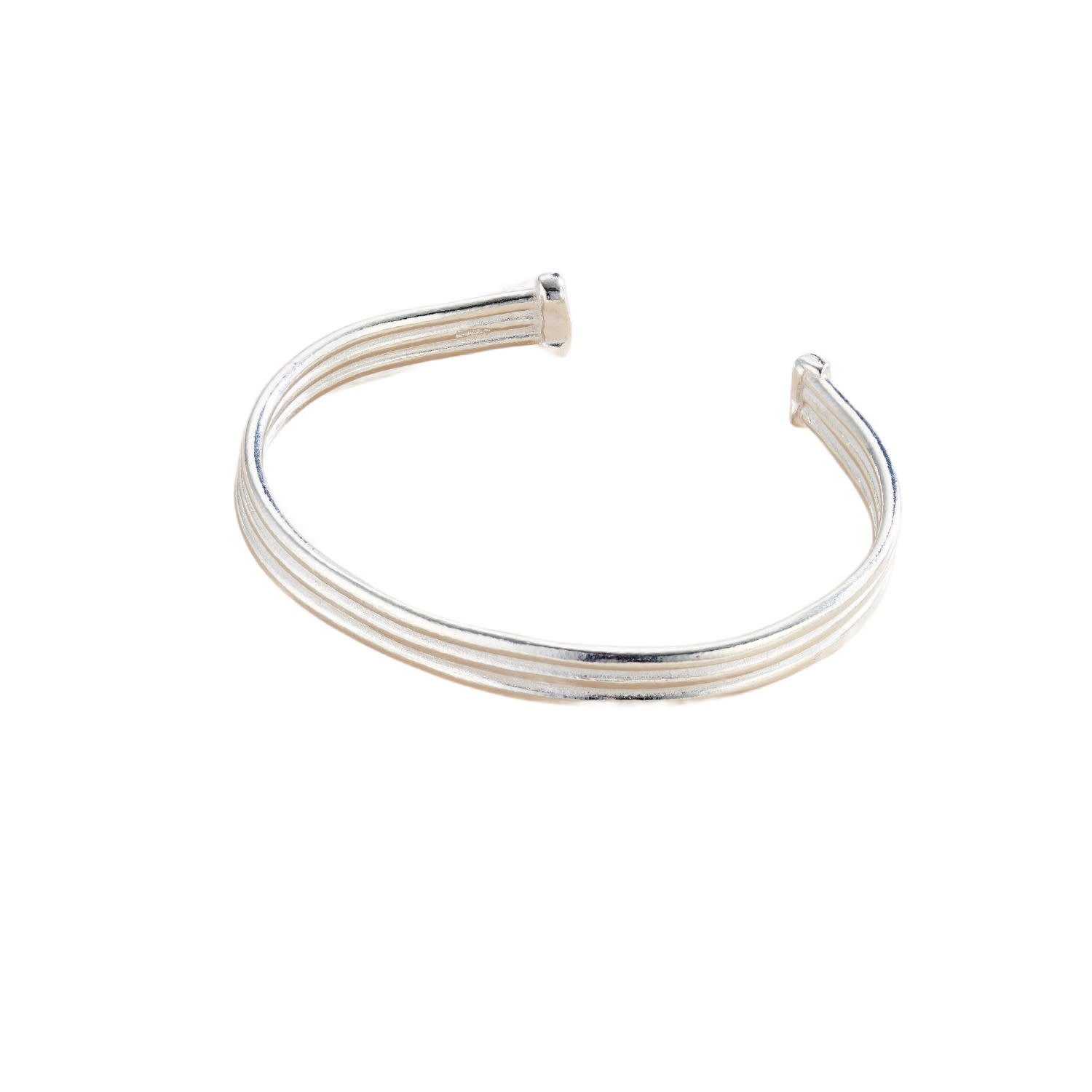 Posh Totty Designs Women's Silver Column Open Cuff Bangle