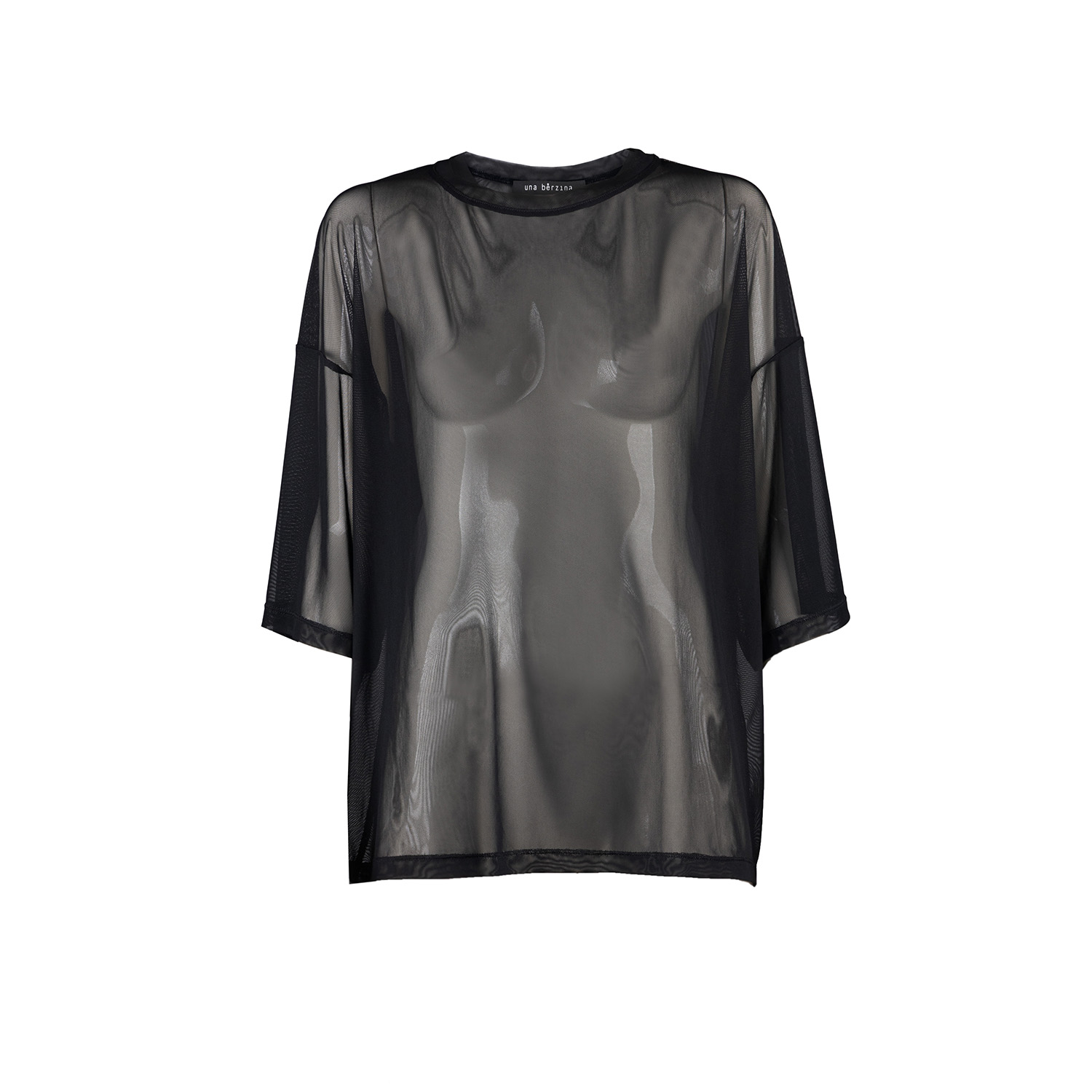 Black Sheer Oversized Mesh T-Shirt | una berzina | Wolf & Badger